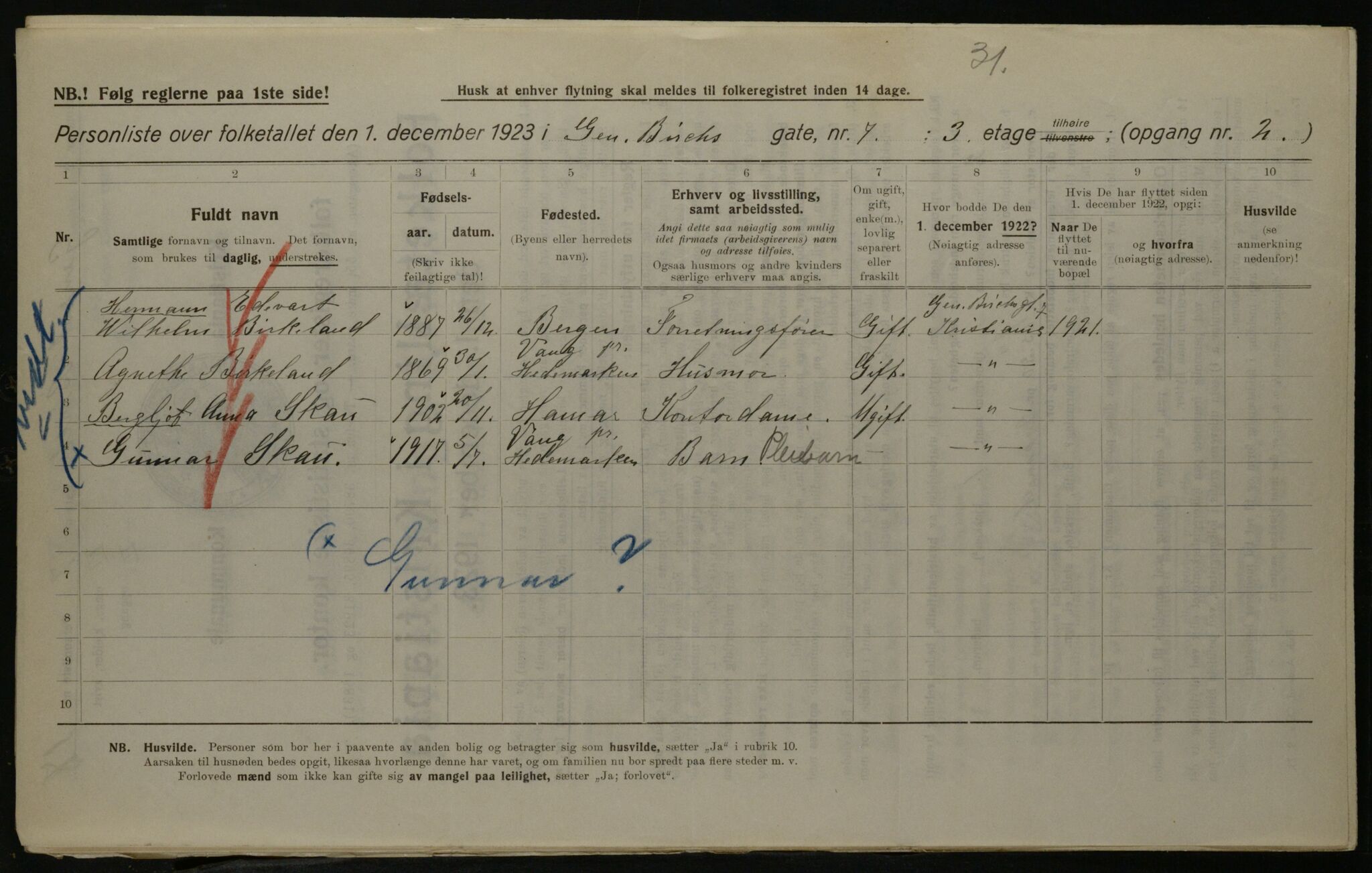 OBA, Municipal Census 1923 for Kristiania, 1923, p. 32856