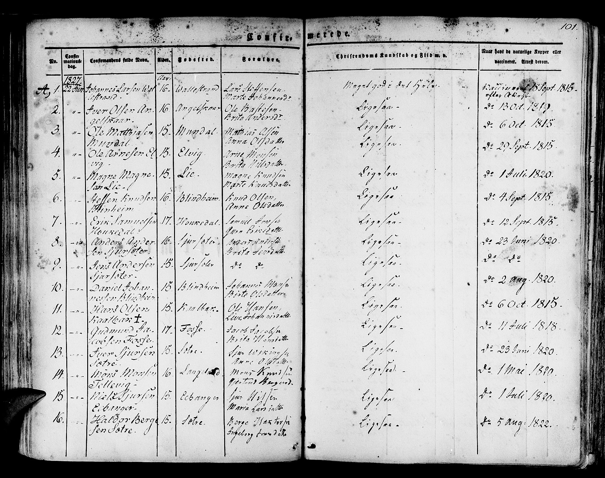 Hamre sokneprestembete, SAB/A-75501/H/Ha/Haa/Haaa/L0011: Parish register (official) no. A 11, 1826-1834, p. 101