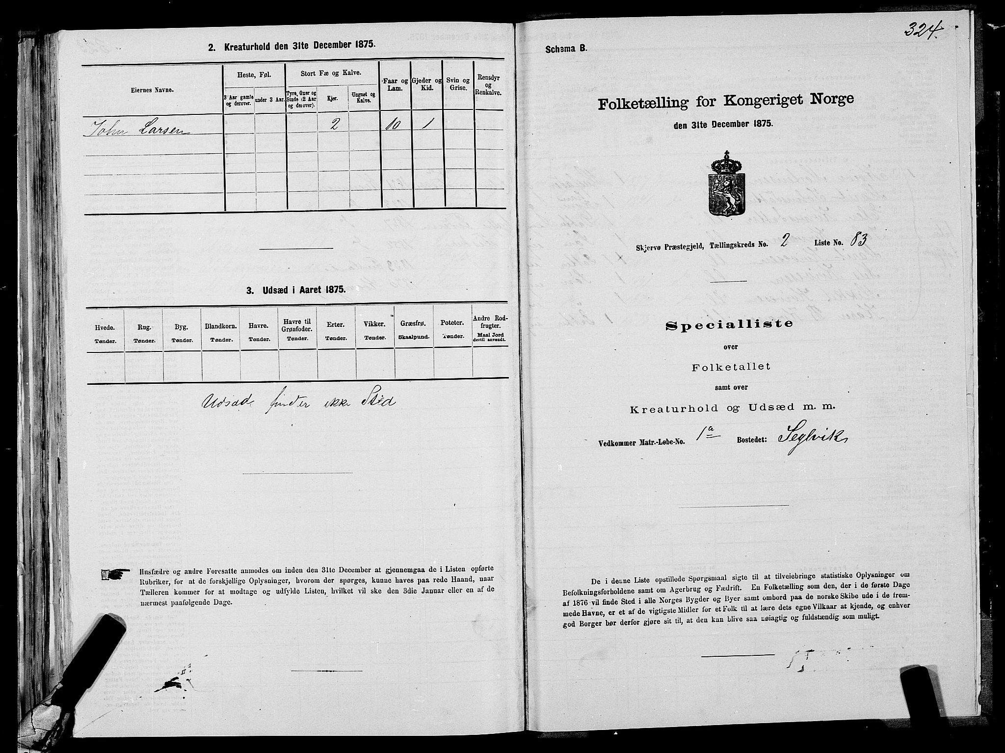 SATØ, 1875 census for 1941P Skjervøy, 1875, p. 1324