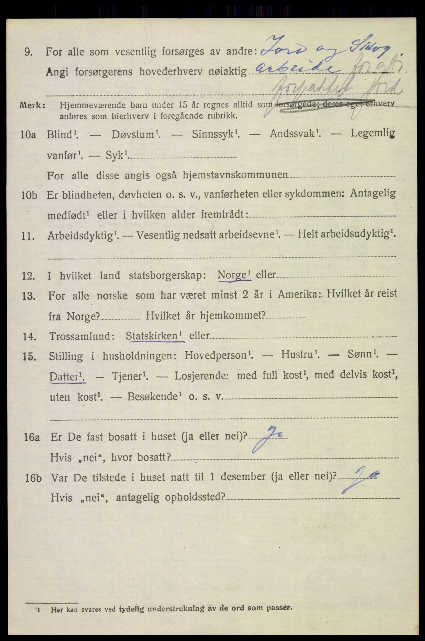 SAH, 1920 census for Biri, 1920, p. 1354