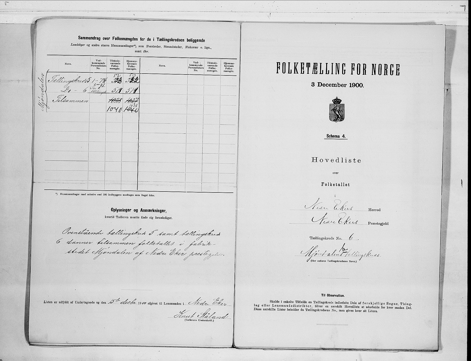 RA, 1900 census for Nedre Eiker, 1900, p. 14