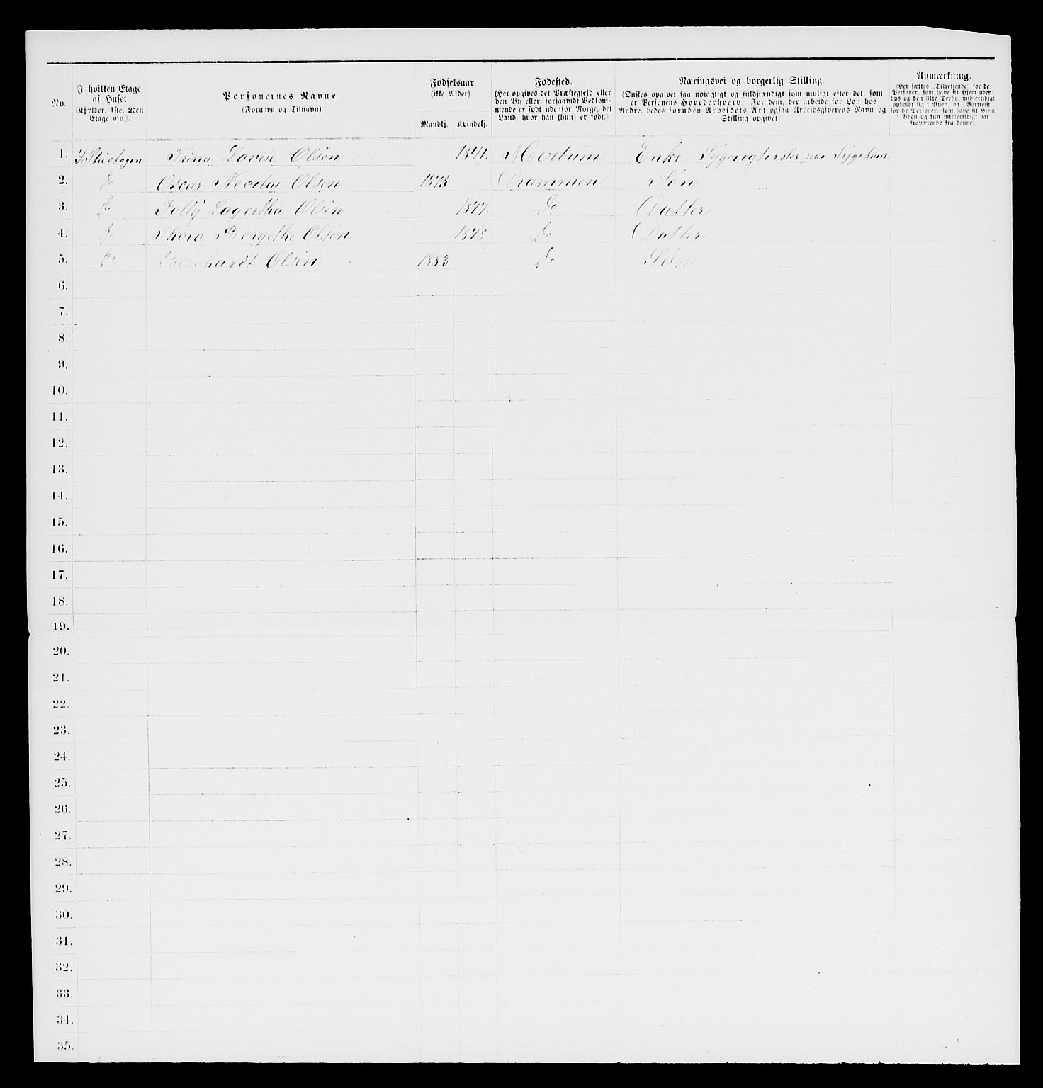 SAKO, 1885 census for 0602 Drammen, 1885, p. 383