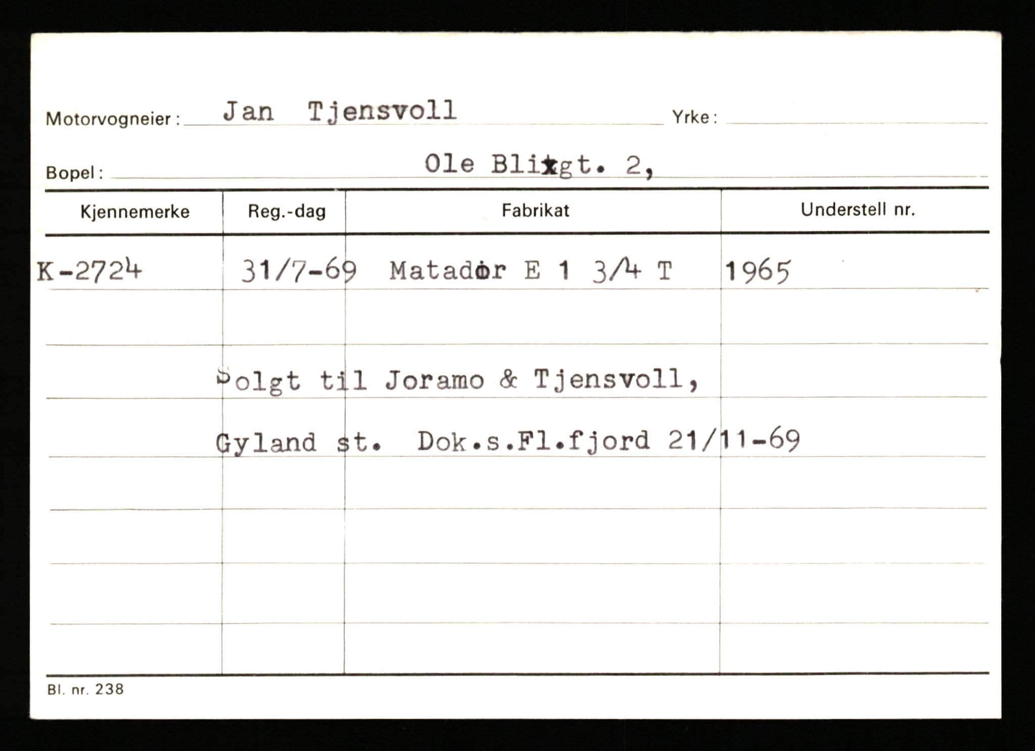 Stavanger trafikkstasjon, SAST/A-101942/0/G/L0001: Registreringsnummer: 0 - 5782, 1930-1971, p. 1861