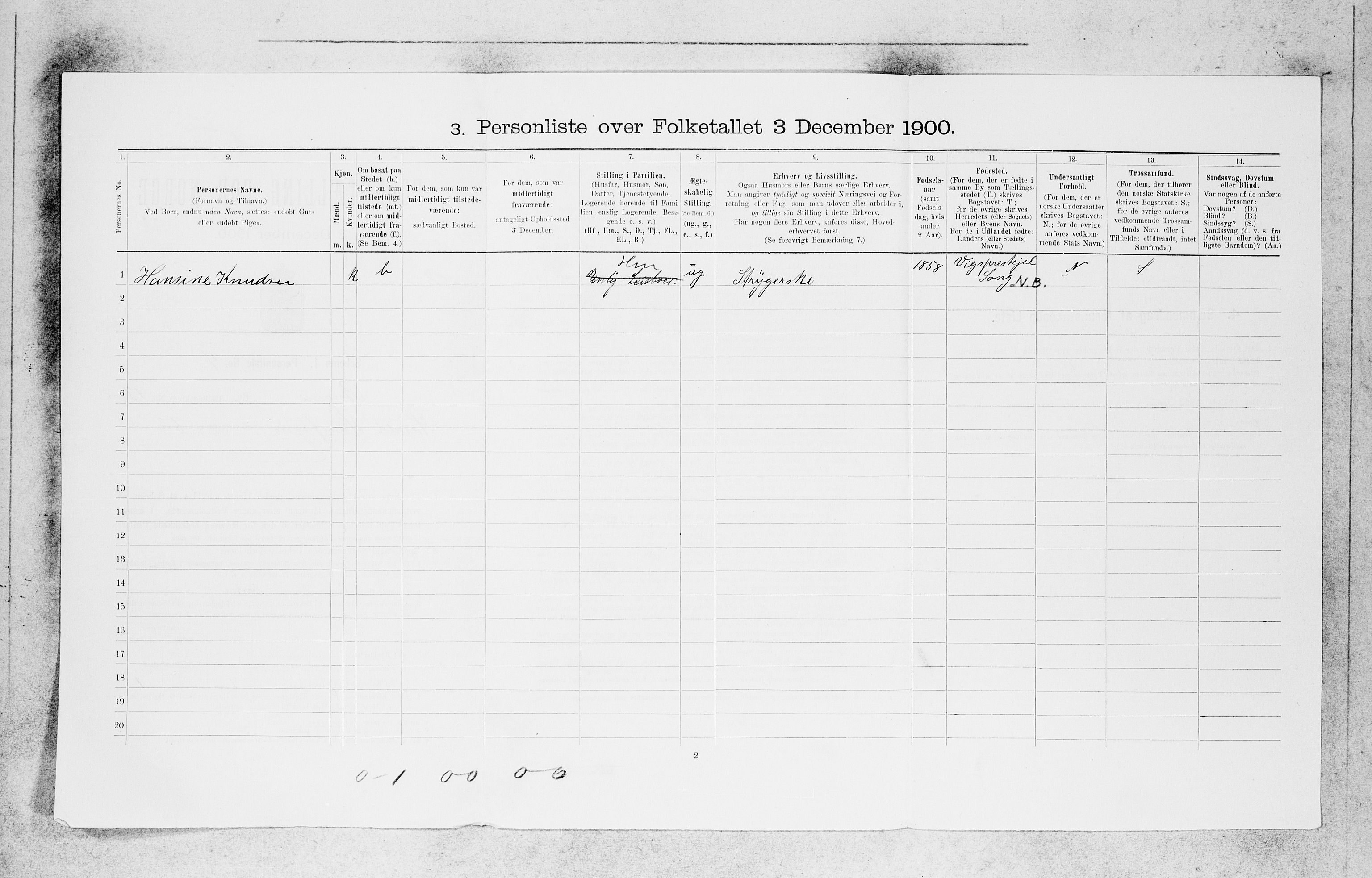 SAB, 1900 census for Bergen, 1900, p. 26805