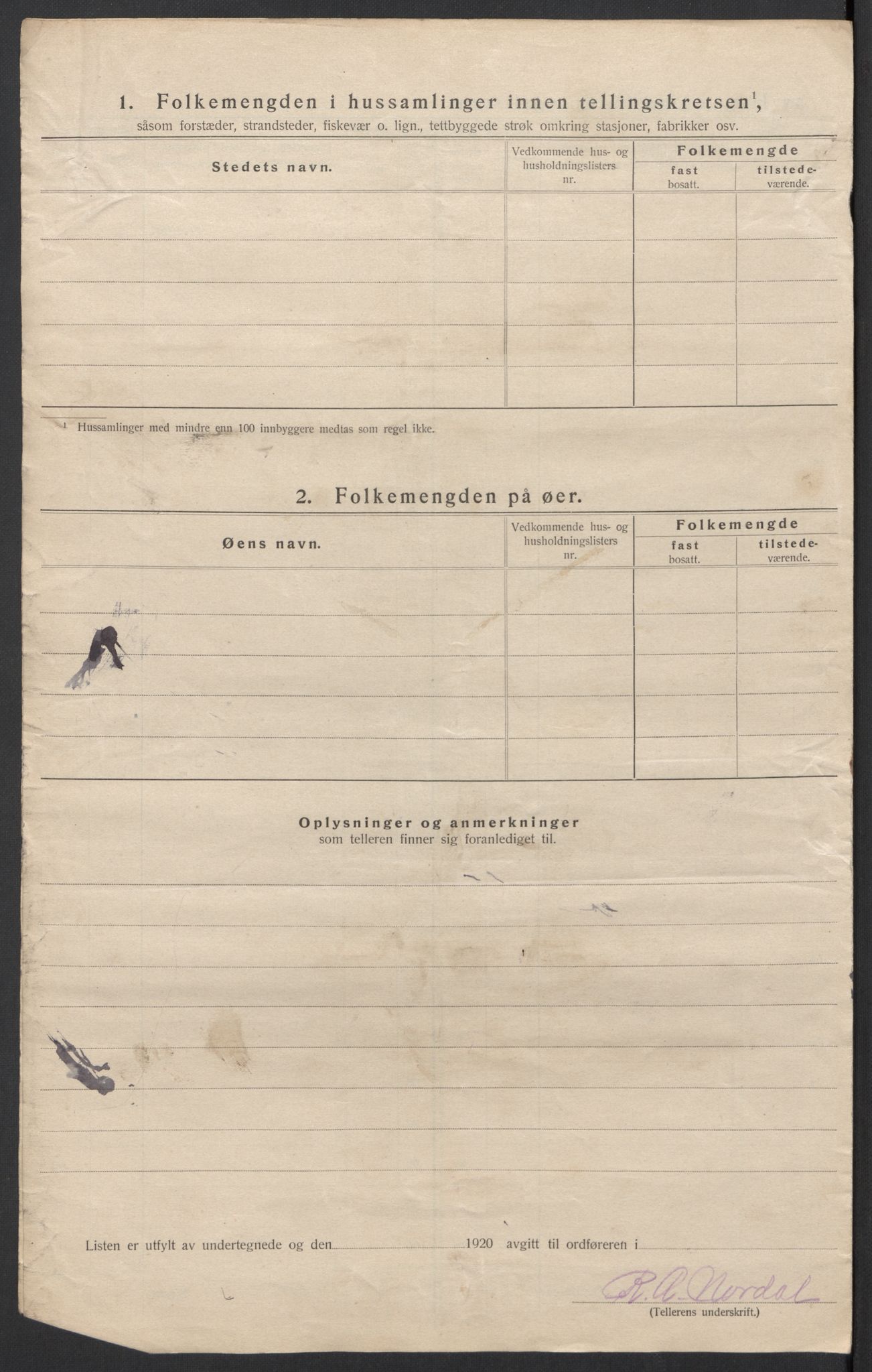 SAT, 1920 census for Volda, 1920, p. 80