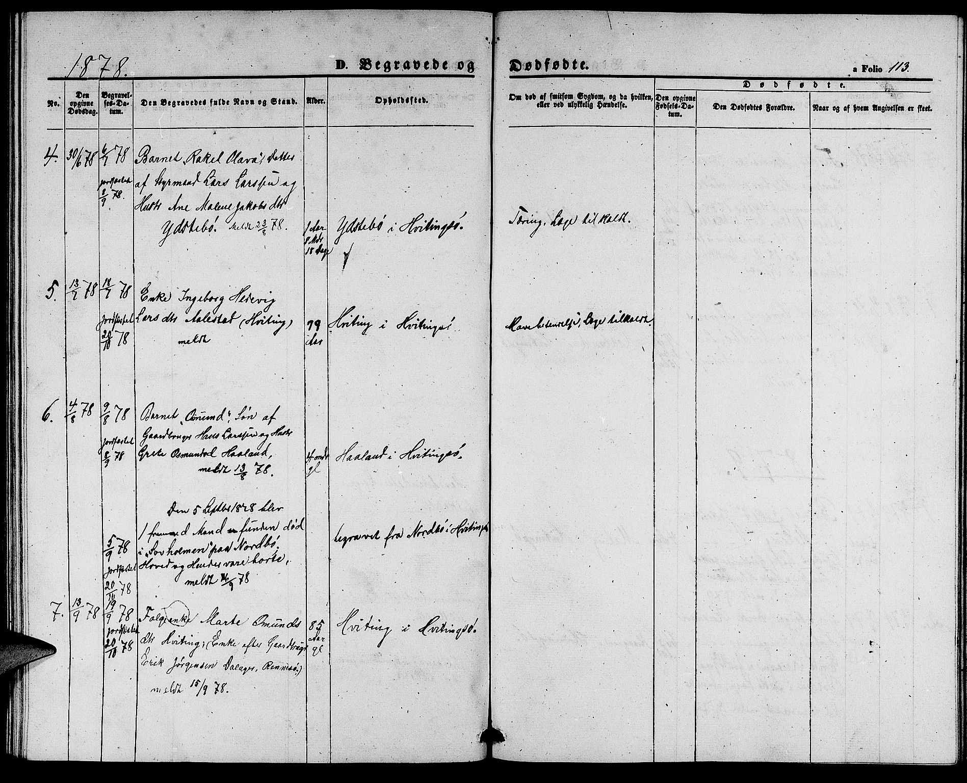 Rennesøy sokneprestkontor, SAST/A -101827/H/Ha/Hab/L0003: Parish register (copy) no. B 3, 1855-1888, p. 113