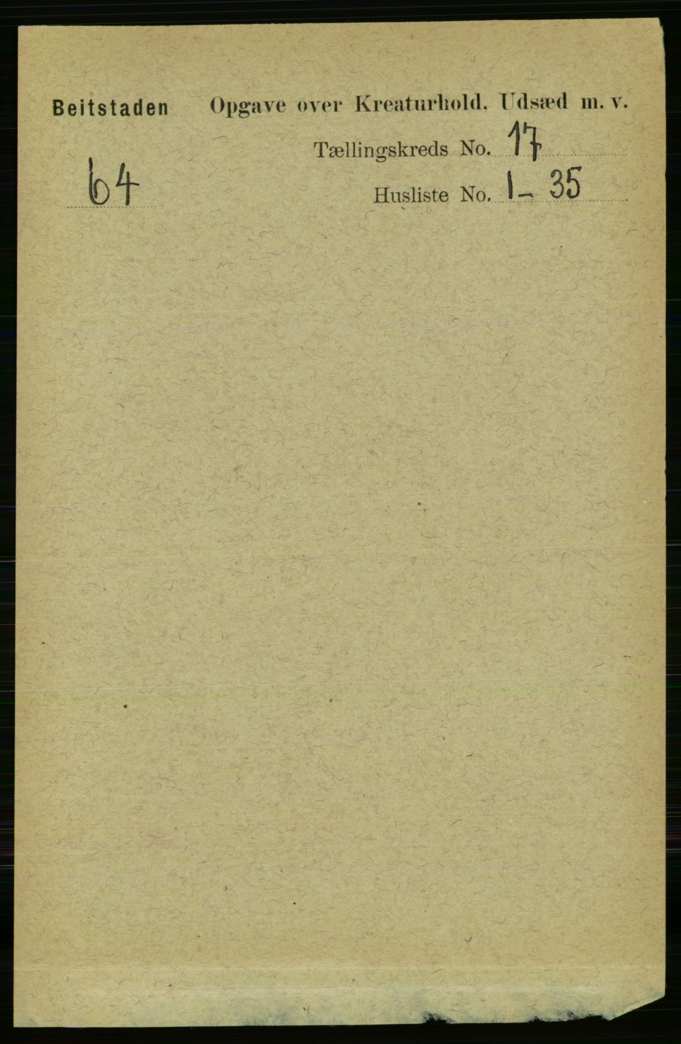 RA, 1891 census for 1727 Beitstad, 1891, p. 6704