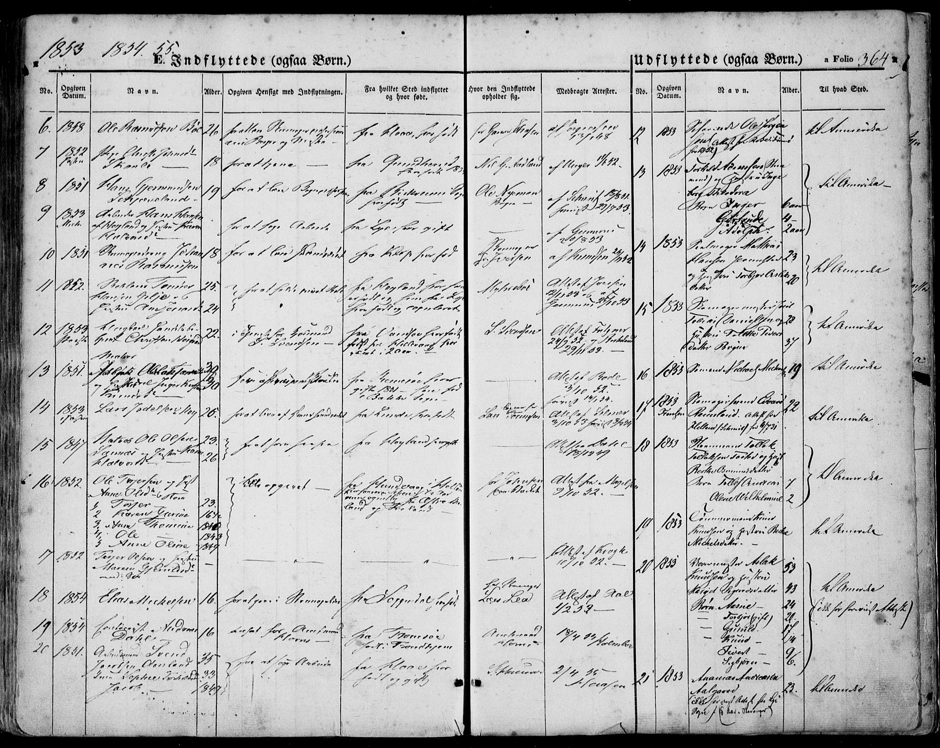 Domkirken sokneprestkontor, SAST/A-101812/001/30/30BA/L0016: Parish register (official) no. A 15, 1844-1854, p. 364
