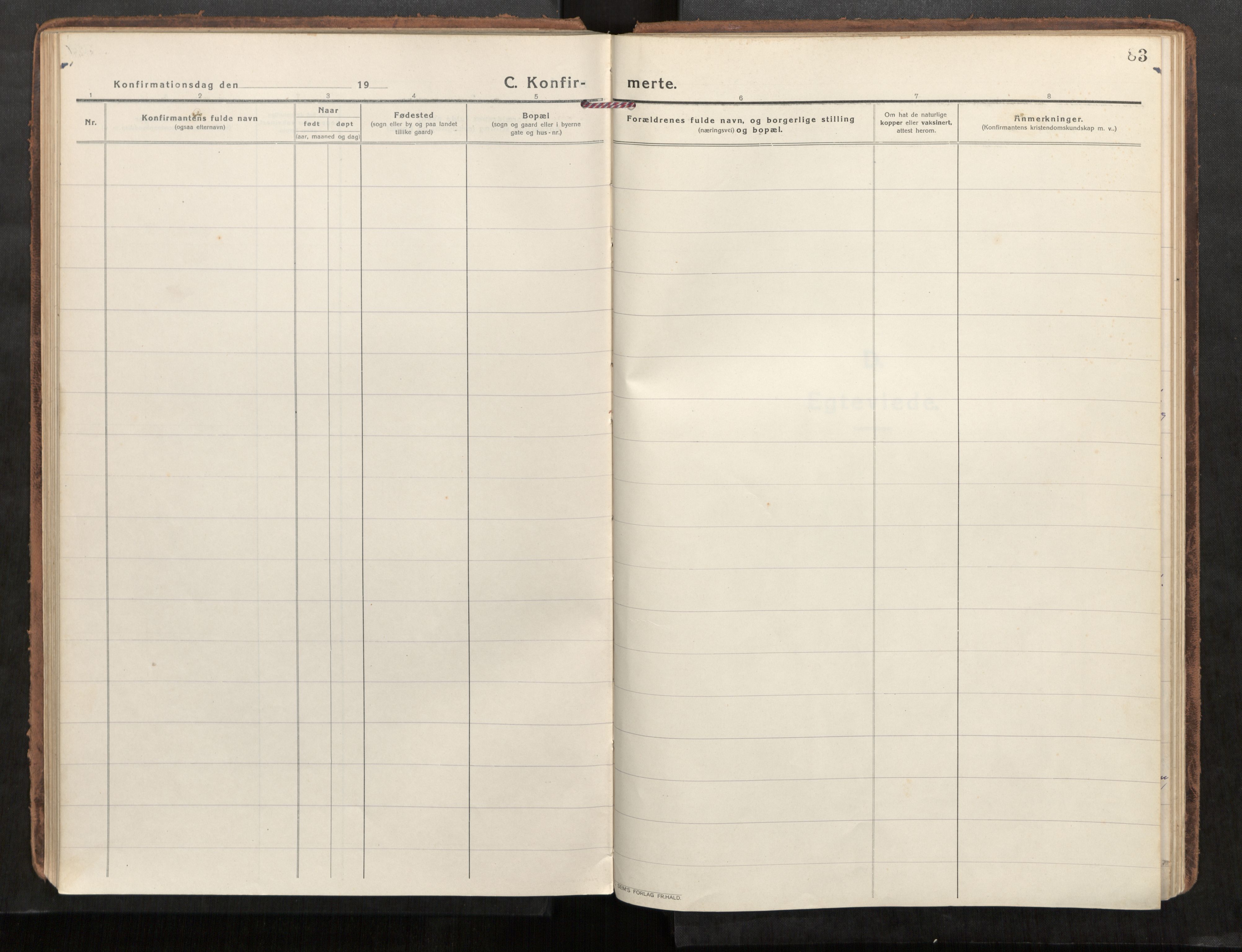 Steinkjer sokneprestkontor, AV/SAT-A-1541/01/H/Ha/Haa/L0004: Parish register (official) no. 4, 1918-1924, p. 83