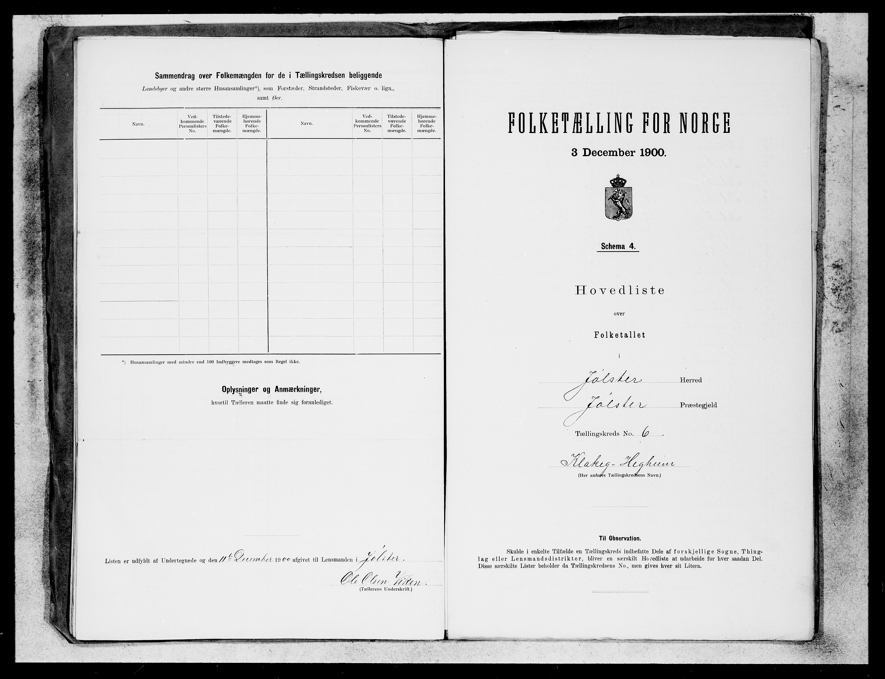 SAB, 1900 census for Jølster, 1900, p. 11