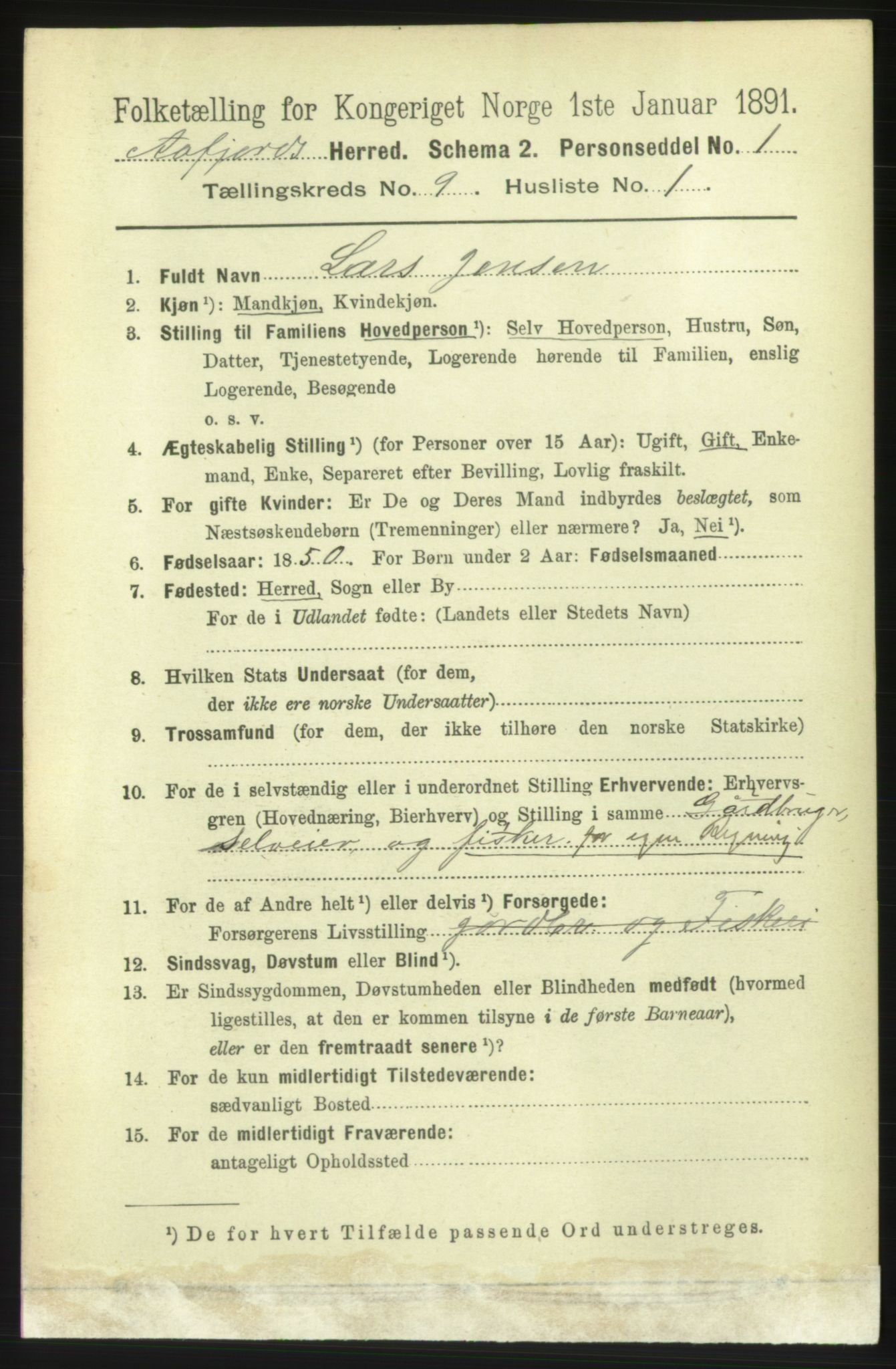 RA, 1891 census for 1630 Åfjord, 1891, p. 2442