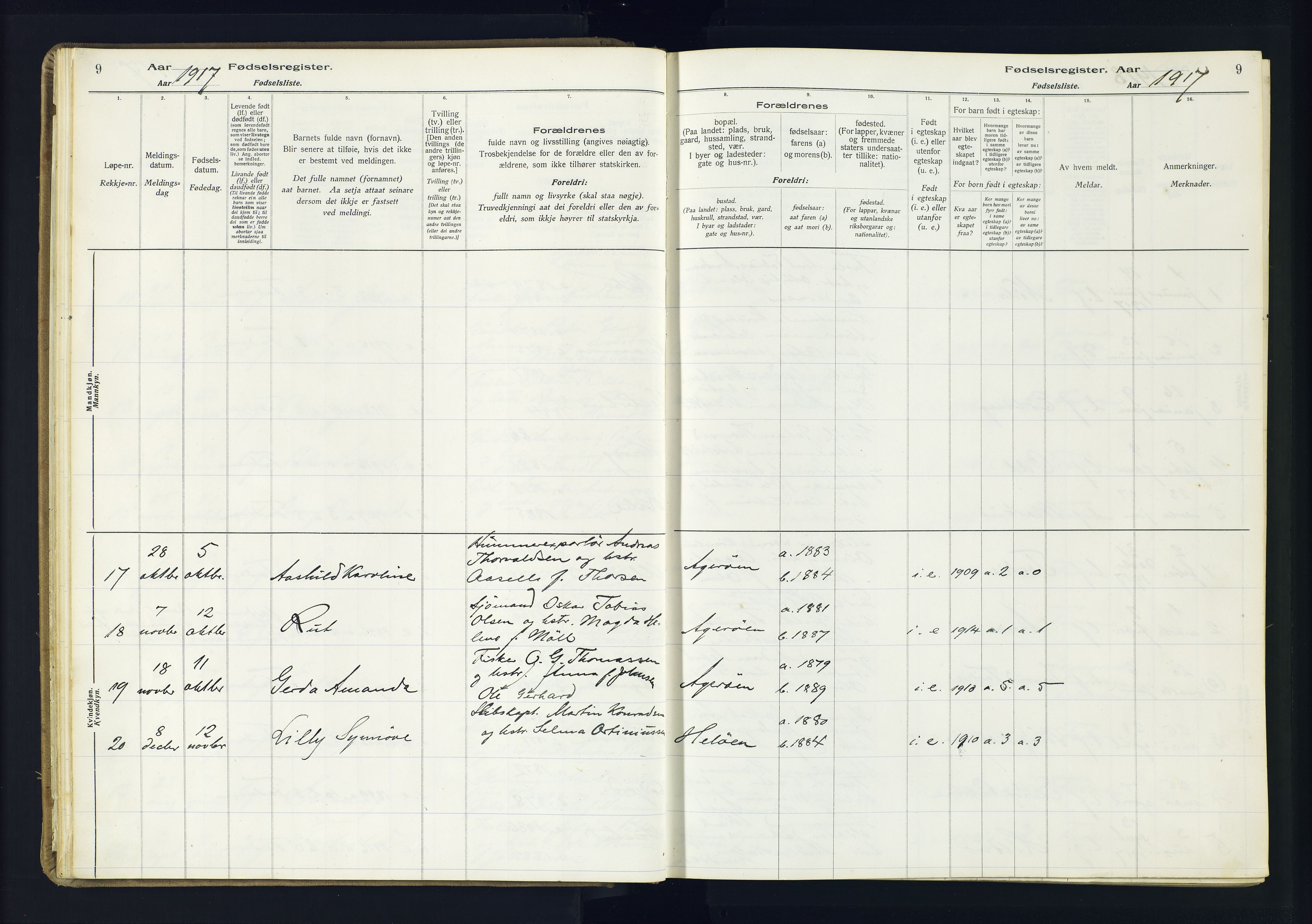 Høvåg sokneprestkontor, AV/SAK-1111-0025/J/Ja/L0001: Birth register no. II.4.2, 1916-1982, p. 9
