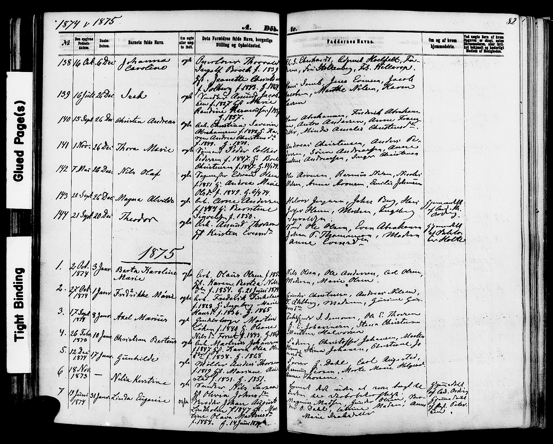 Skien kirkebøker, AV/SAKO-A-302/F/Fa/L0008: Parish register (official) no. 8, 1866-1877, p. 82