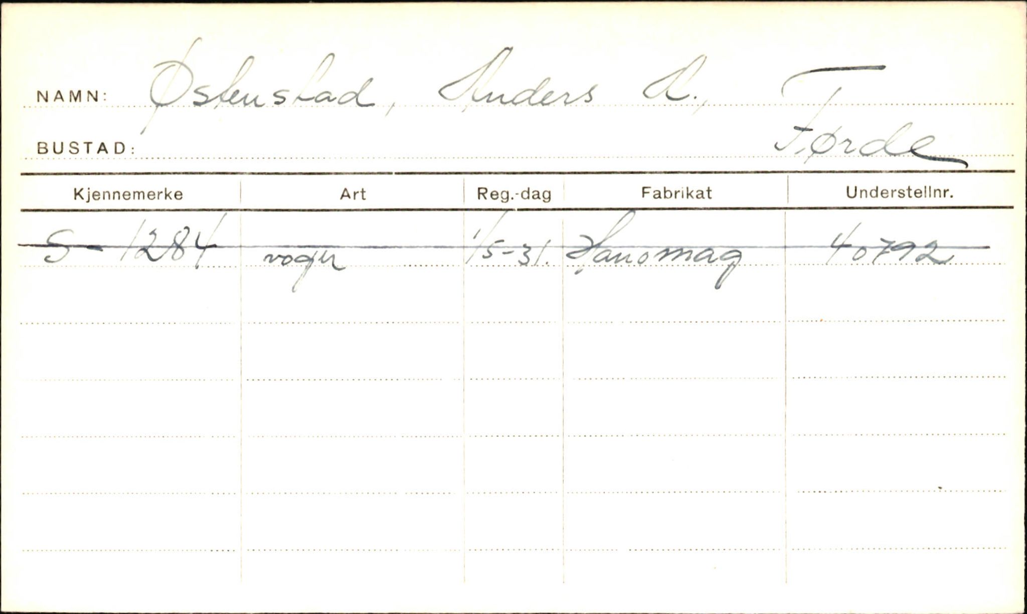 Statens vegvesen, Sogn og Fjordane vegkontor, AV/SAB-A-5301/4/F/L0002: Eigarregister Fjordane til 1.6.1961, 1930-1961, p. 687