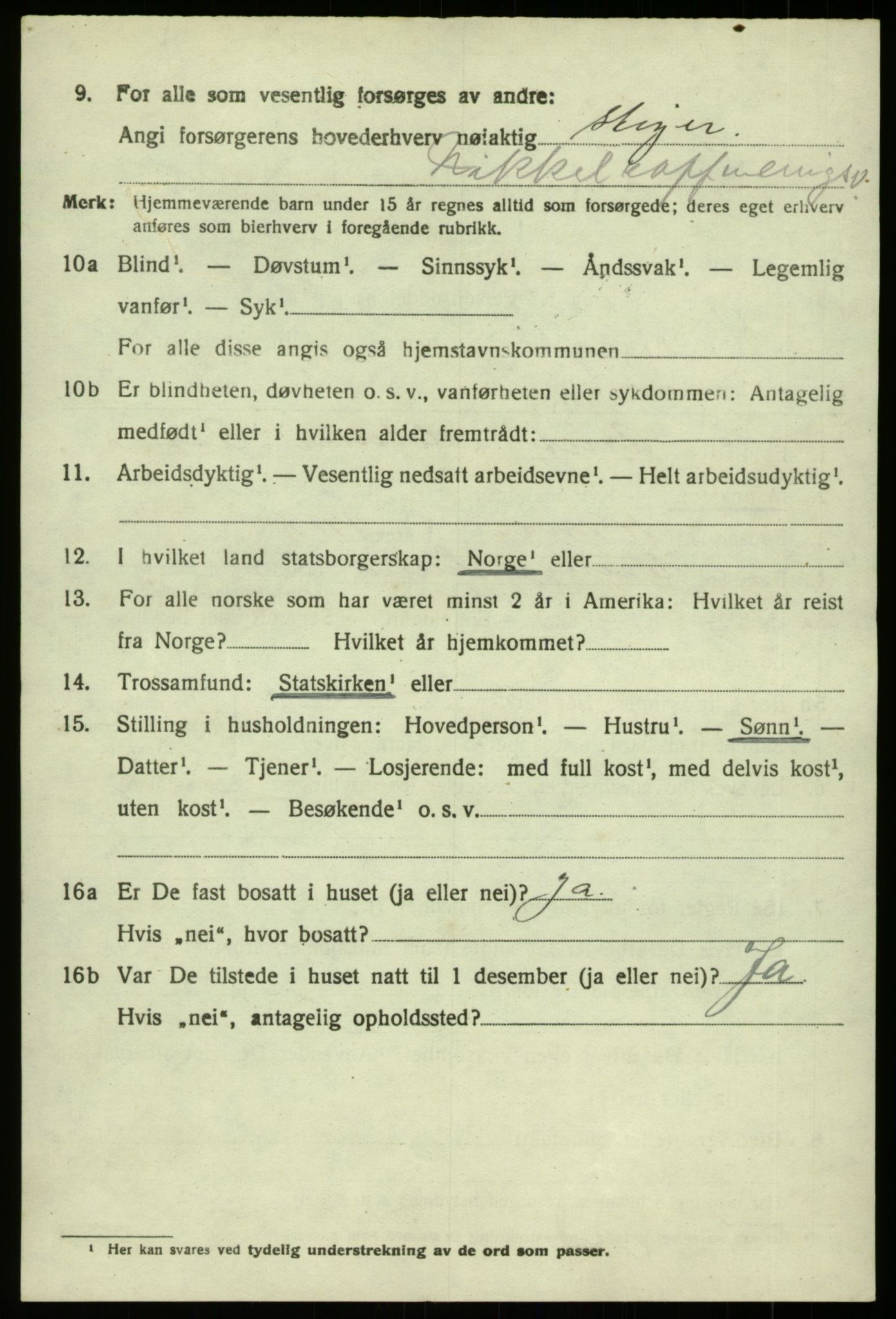 SAB, 1920 census for Hosanger, 1920, p. 1462