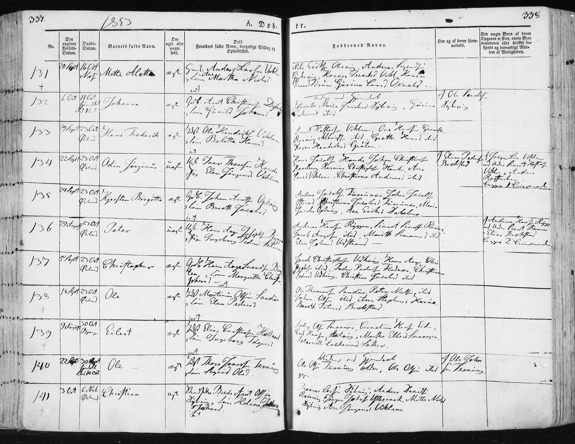 Ministerialprotokoller, klokkerbøker og fødselsregistre - Sør-Trøndelag, SAT/A-1456/659/L0736: Parish register (official) no. 659A06, 1842-1856, p. 337-338