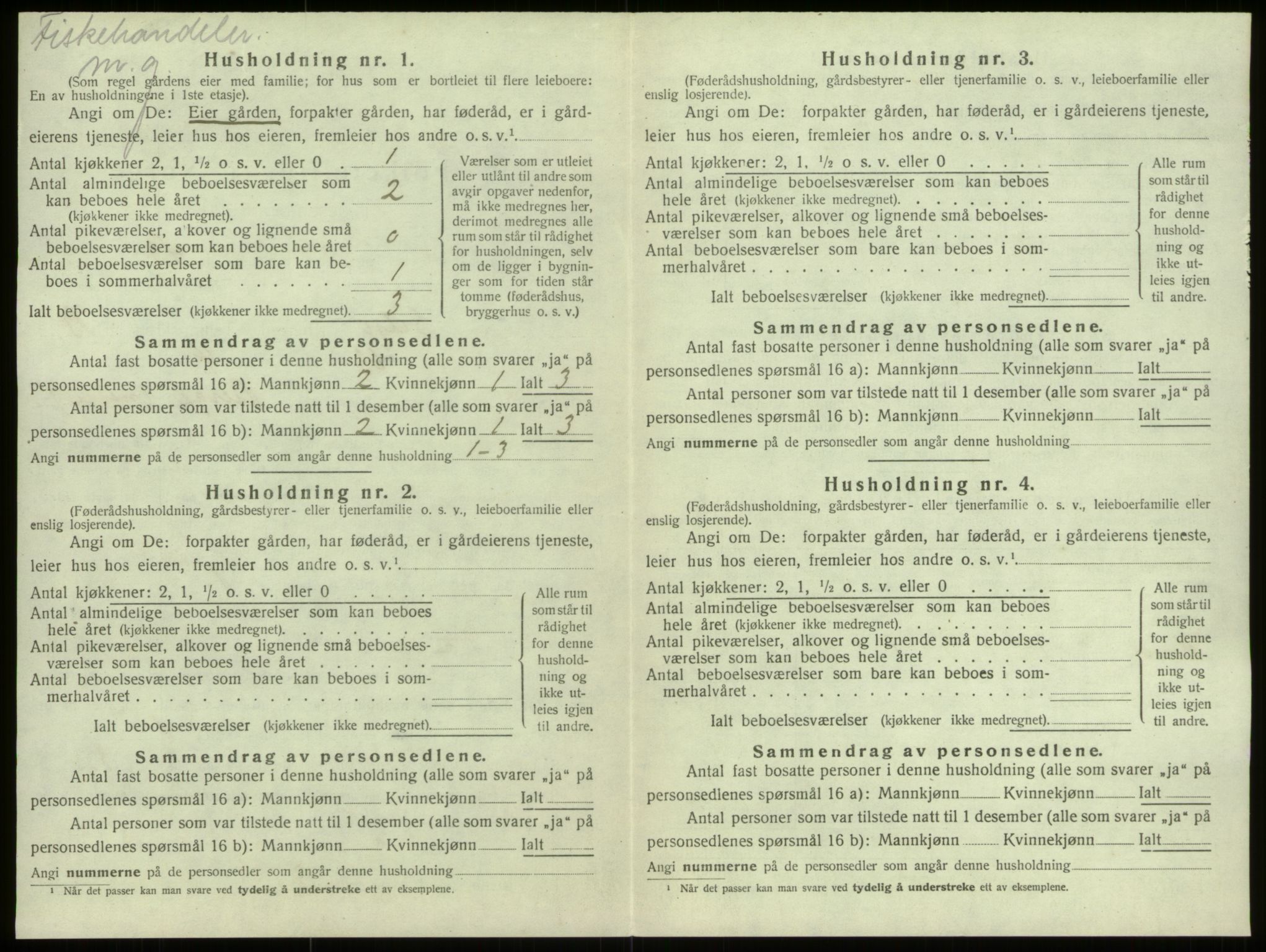 SAB, 1920 census for Selje, 1920, p. 830