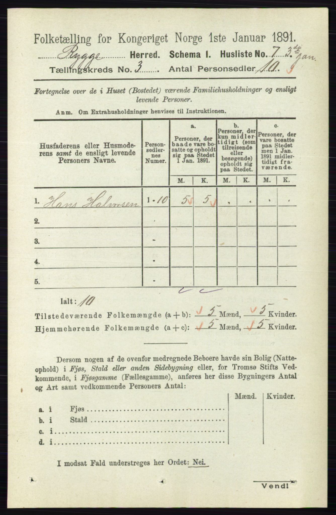 RA, 1891 census for 0136 Rygge, 1891, p. 1589