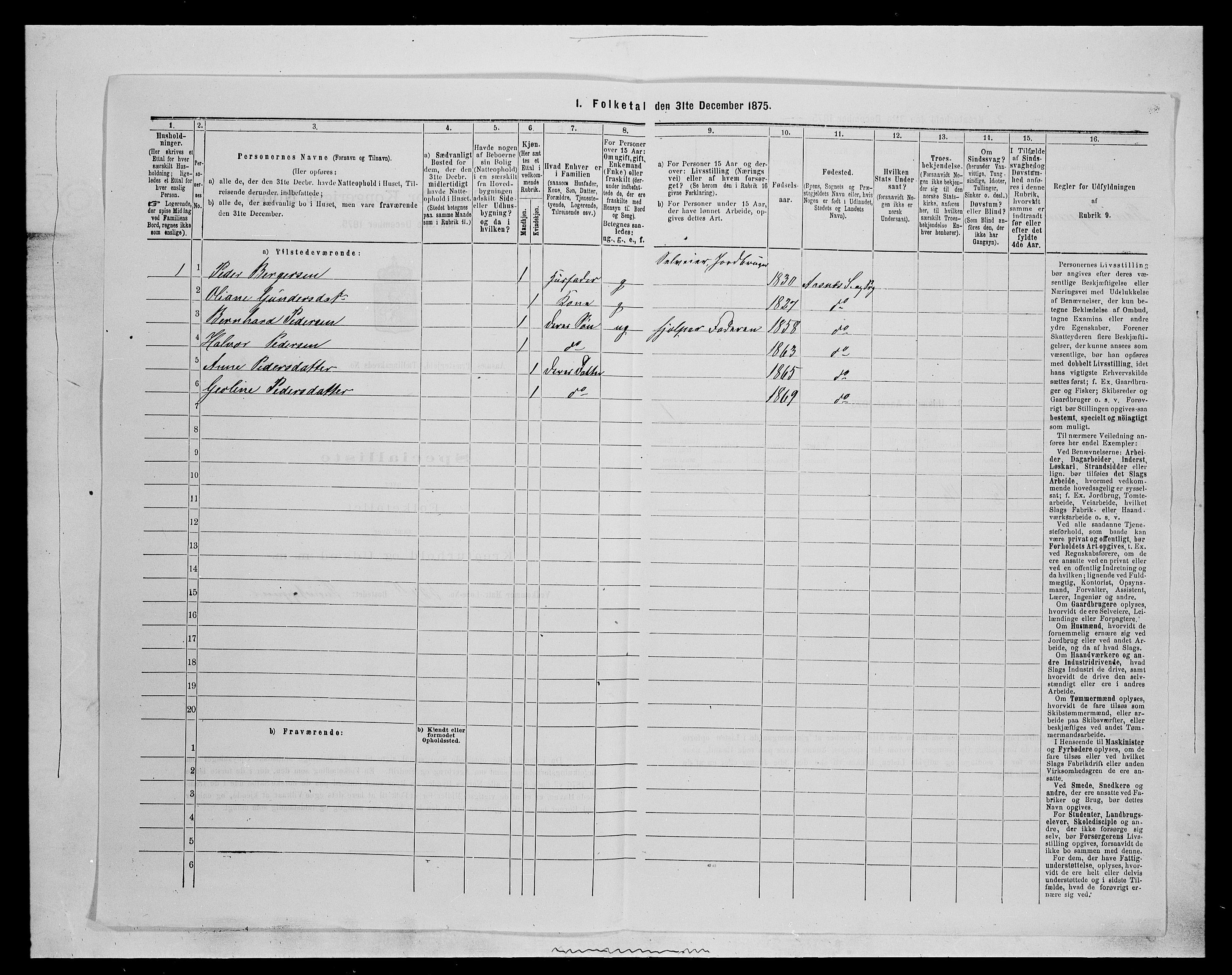 SAH, 1875 census for 0425P Åsnes, 1875, p. 158