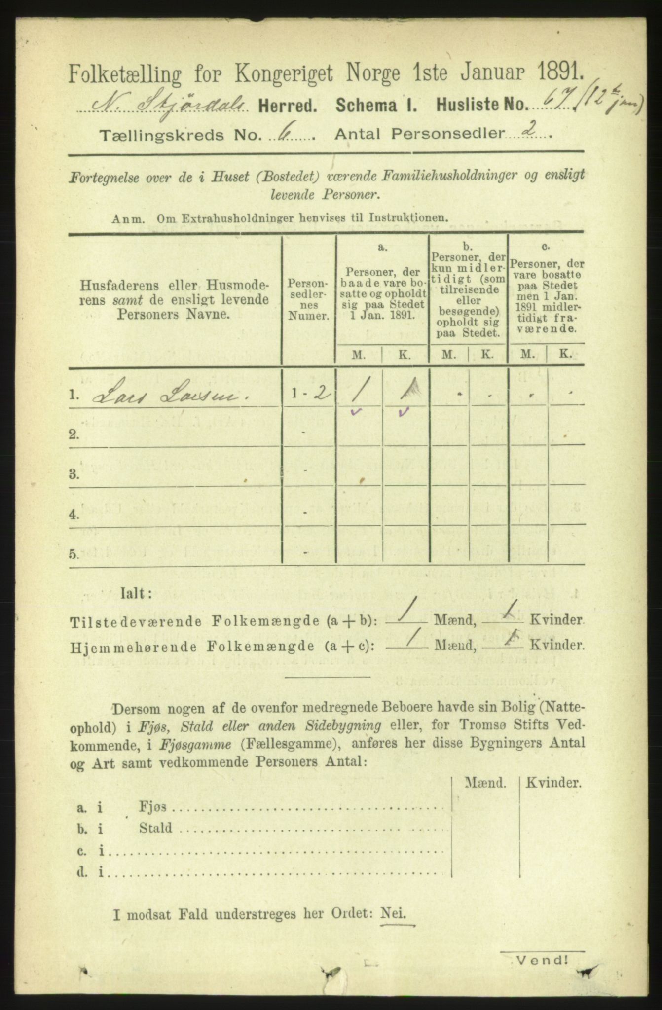 RA, 1891 census for 1714 Nedre Stjørdal, 1891, p. 2578