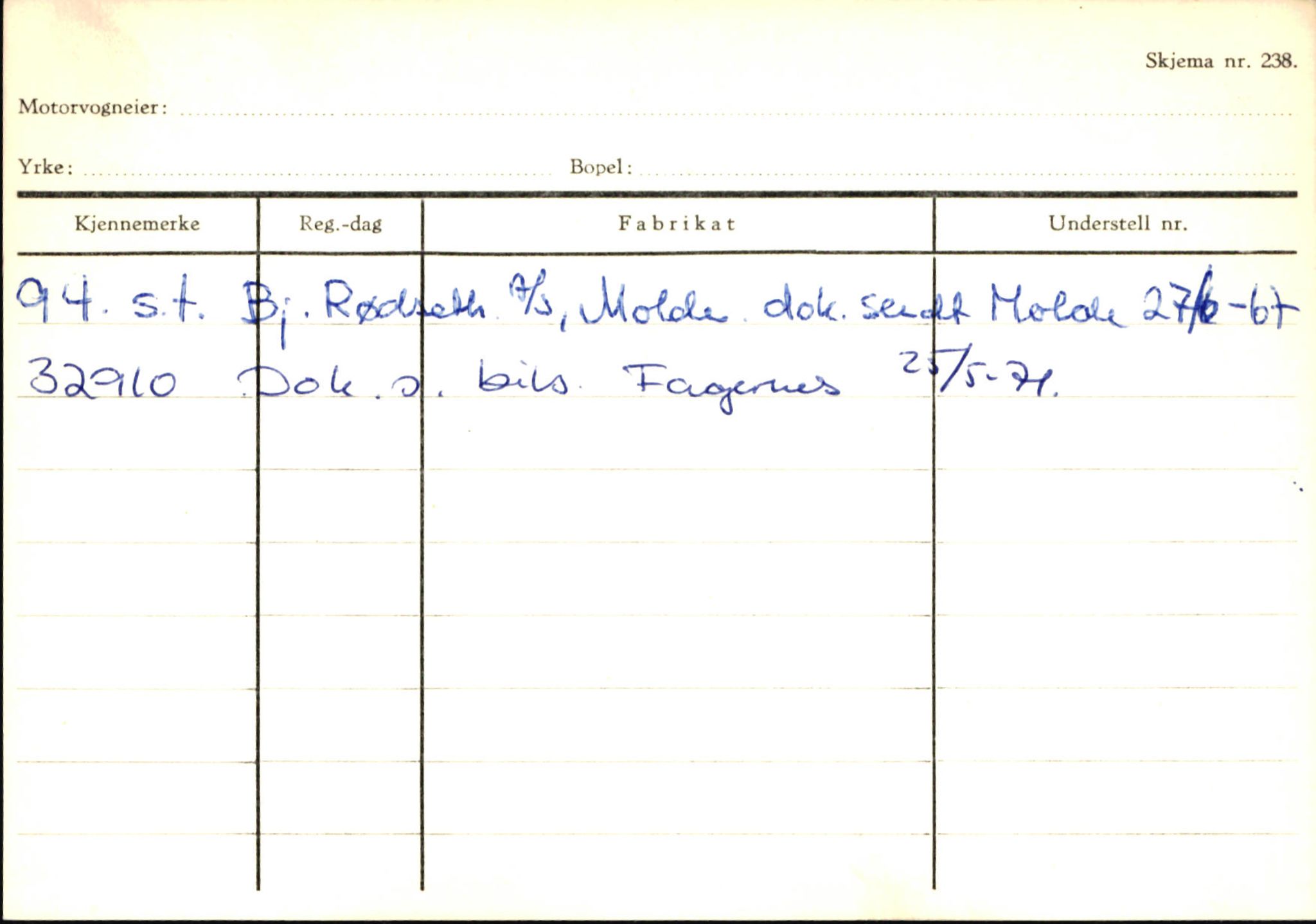 Statens vegvesen, Sogn og Fjordane vegkontor, SAB/A-5301/4/F/L0146: Registerkort Årdal R-Å samt diverse kort, 1945-1975, p. 1775