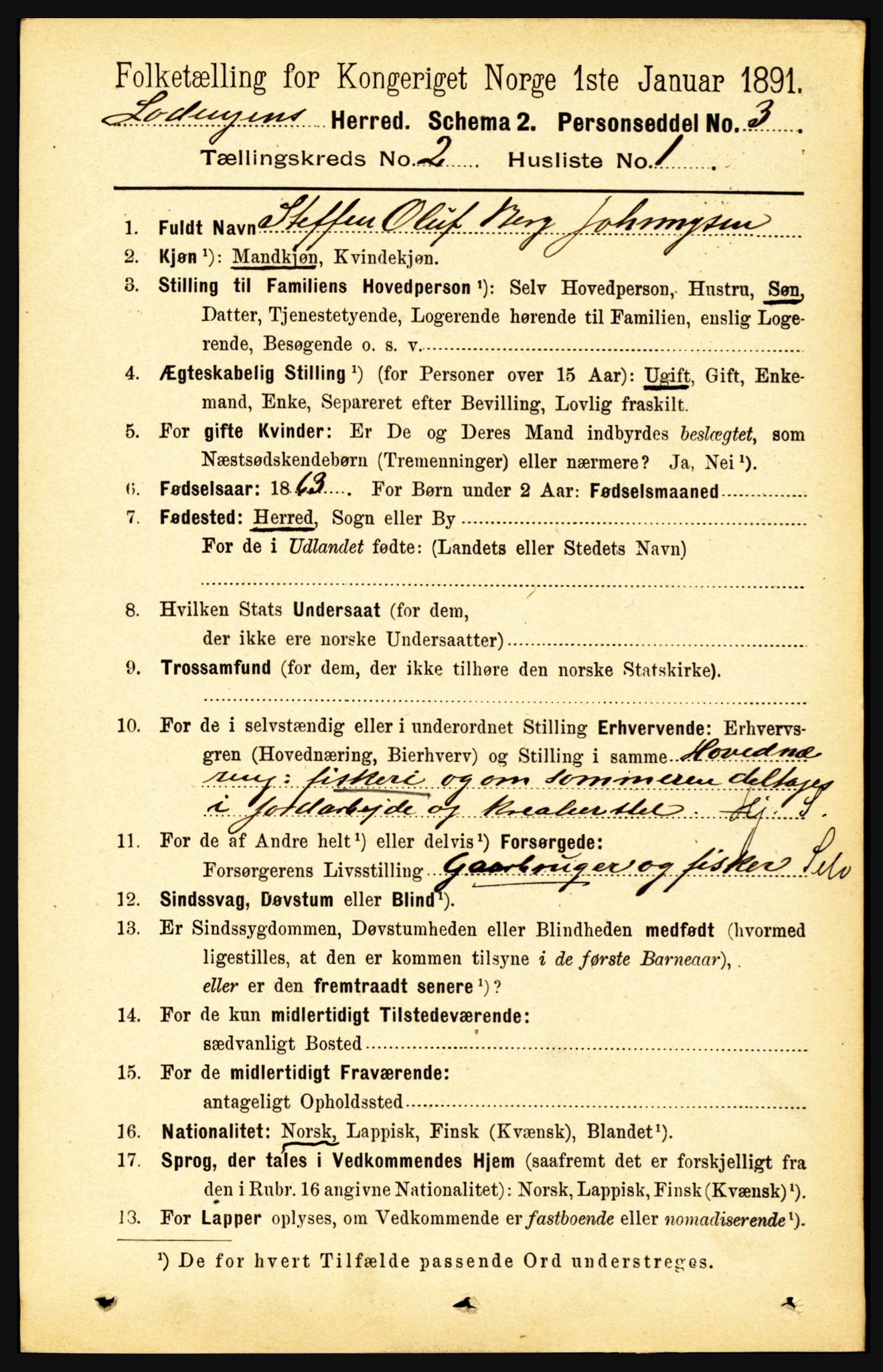 RA, 1891 census for 1851 Lødingen, 1891, p. 737