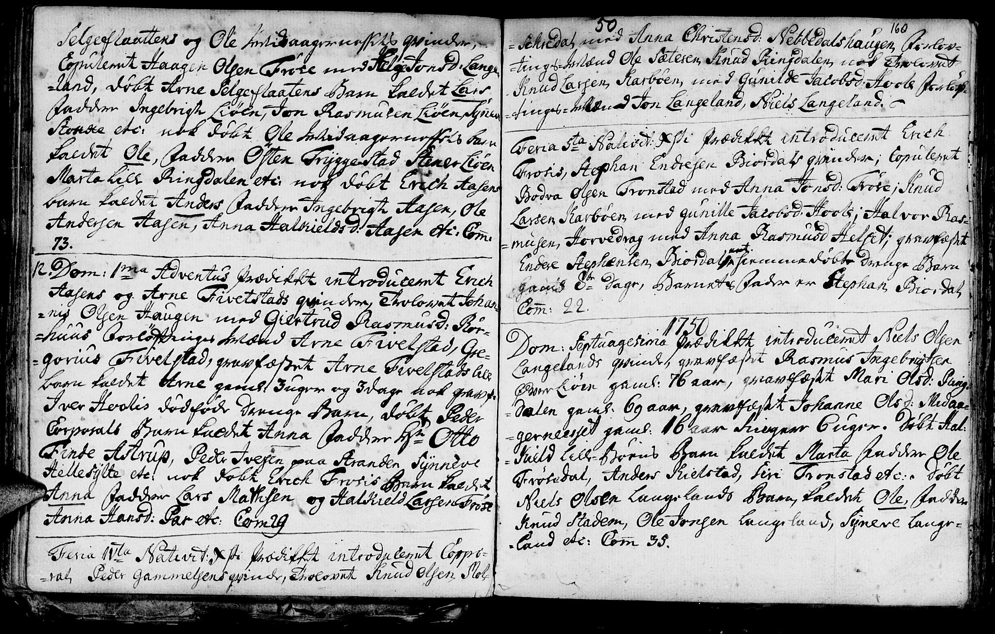 Ministerialprotokoller, klokkerbøker og fødselsregistre - Møre og Romsdal, SAT/A-1454/519/L0241: Parish register (official) no. 519A01 /2, 1736-1760, p. 160