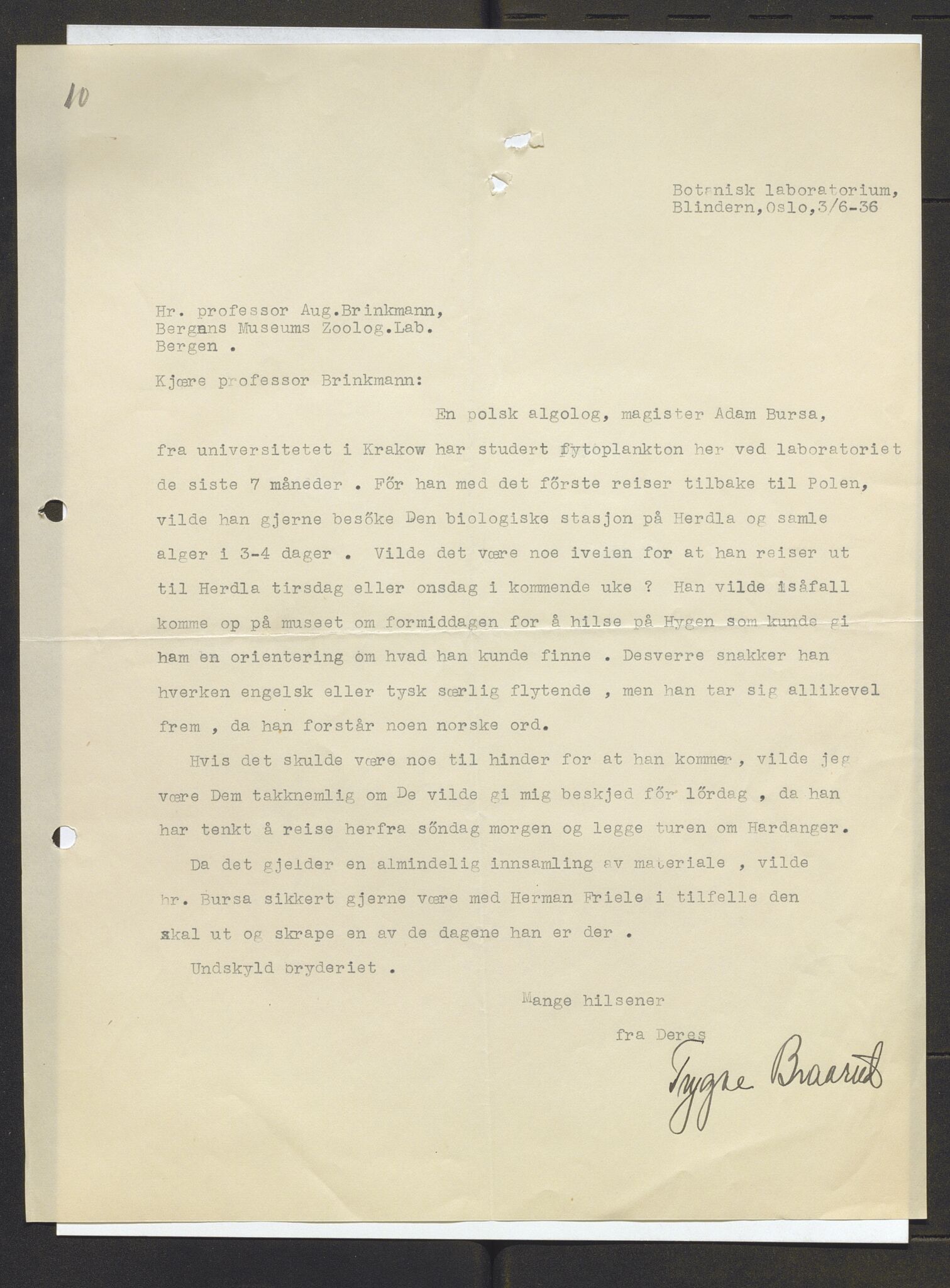 Bergens Museum, AV/SAB-A-17301/13/D/L0002: Korrespondanse , 1928-1940, p. 365