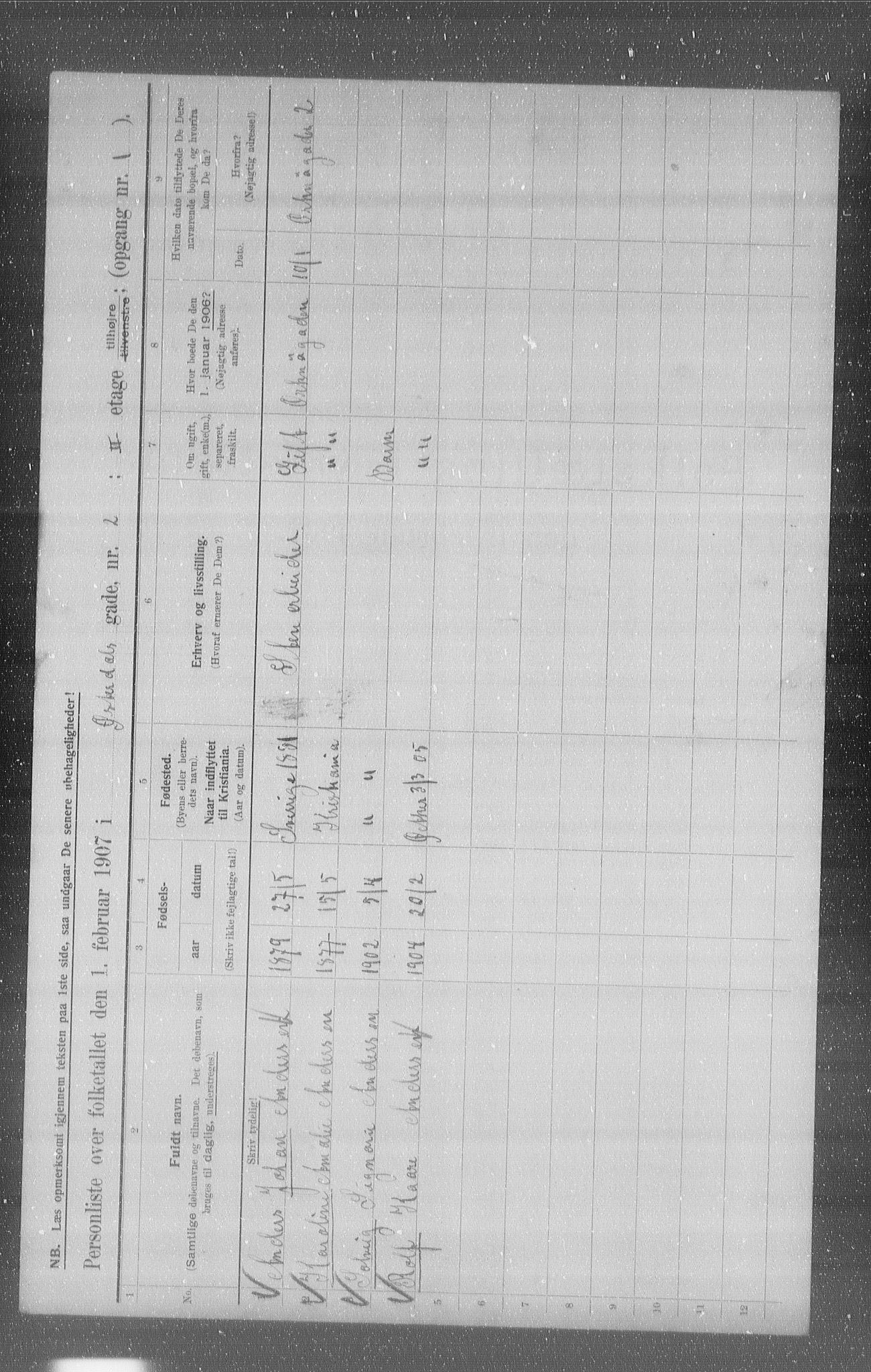 OBA, Municipal Census 1907 for Kristiania, 1907, p. 65546