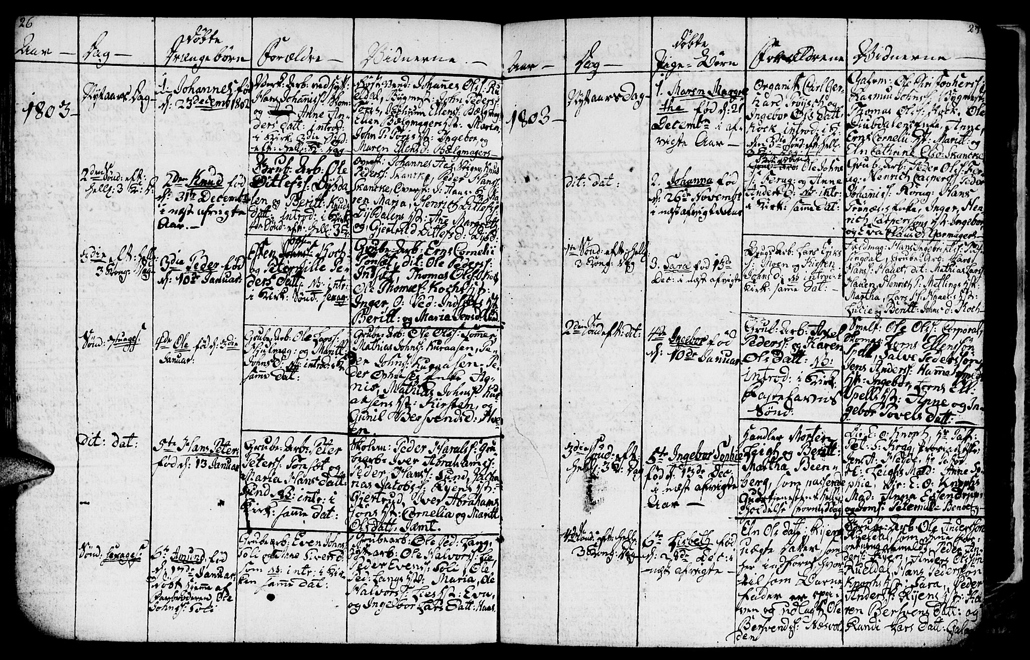 Ministerialprotokoller, klokkerbøker og fødselsregistre - Sør-Trøndelag, SAT/A-1456/681/L0937: Parish register (copy) no. 681C01, 1798-1810, p. 26-27