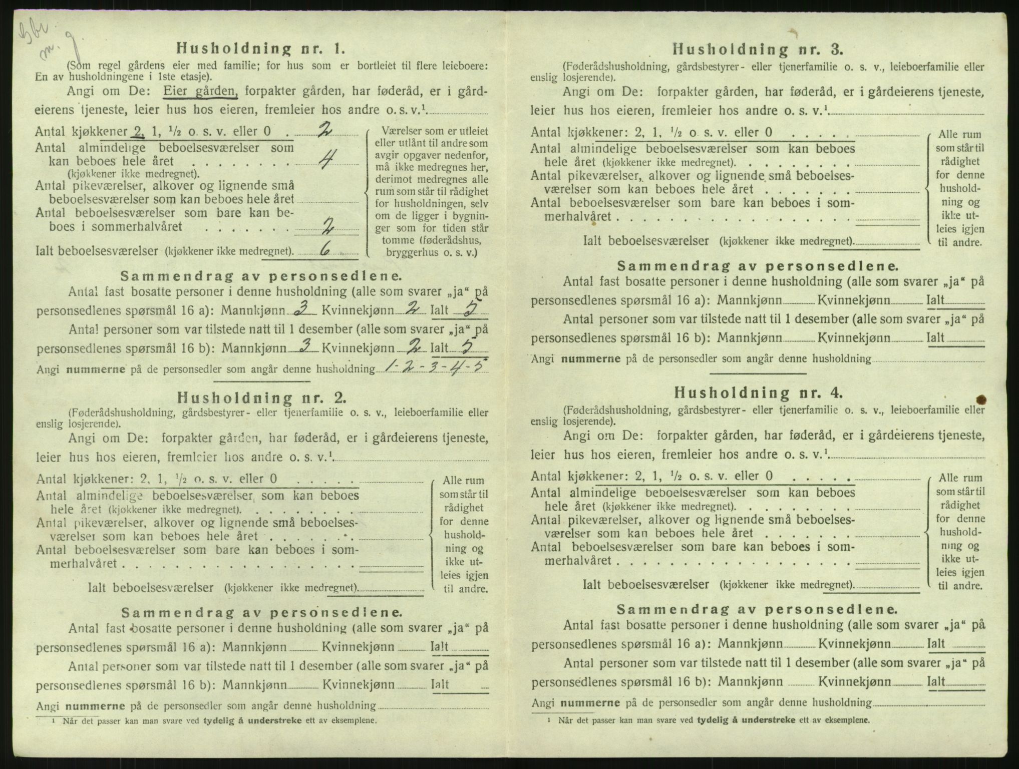 SAK, 1920 census for Birkenes, 1920, p. 94