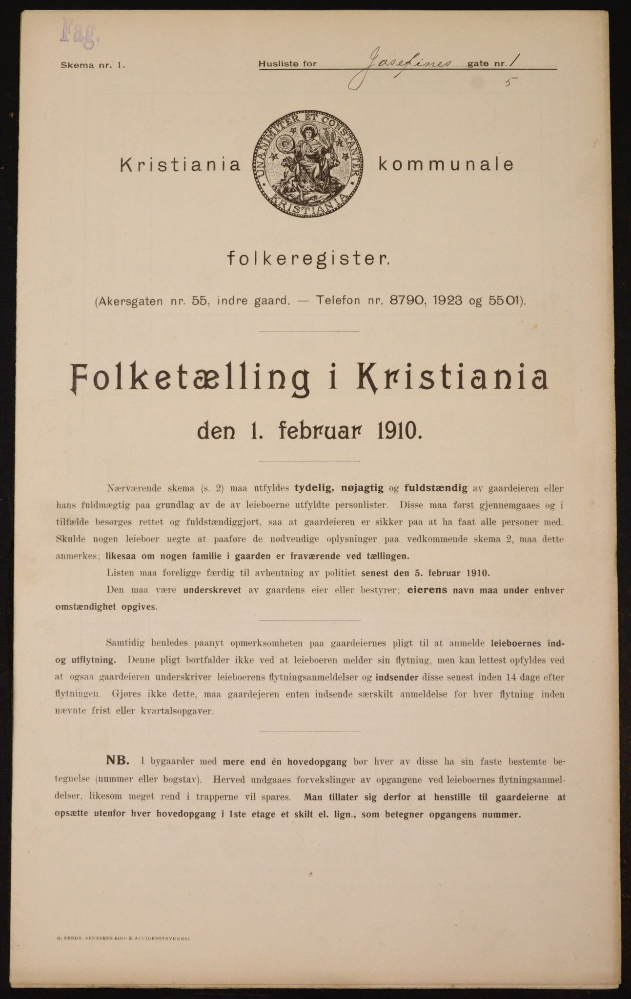 OBA, Municipal Census 1910 for Kristiania, 1910, p. 45974