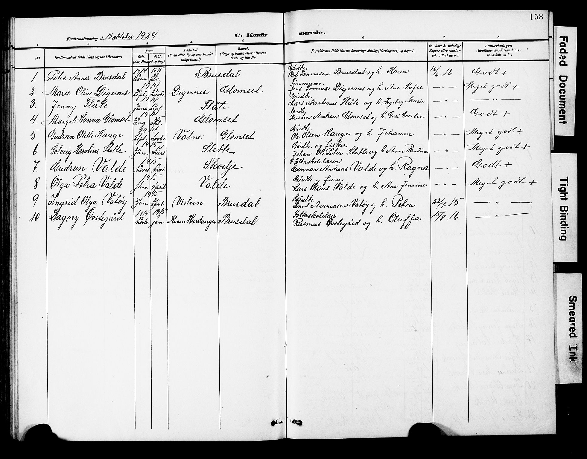 Ministerialprotokoller, klokkerbøker og fødselsregistre - Møre og Romsdal, AV/SAT-A-1454/524/L0366: Parish register (copy) no. 524C07, 1900-1931, p. 158