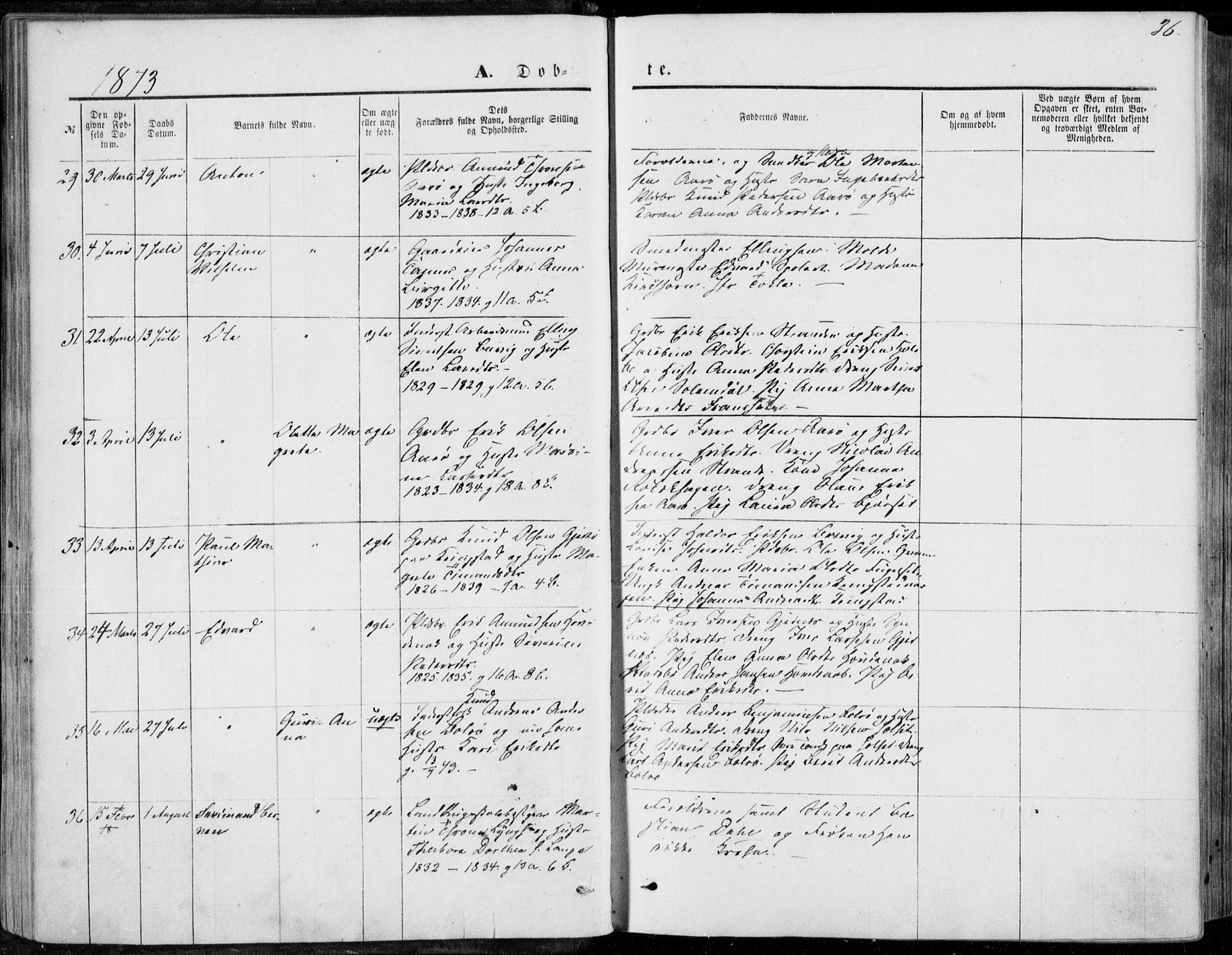 Ministerialprotokoller, klokkerbøker og fødselsregistre - Møre og Romsdal, AV/SAT-A-1454/555/L0655: Parish register (official) no. 555A05, 1869-1886, p. 36