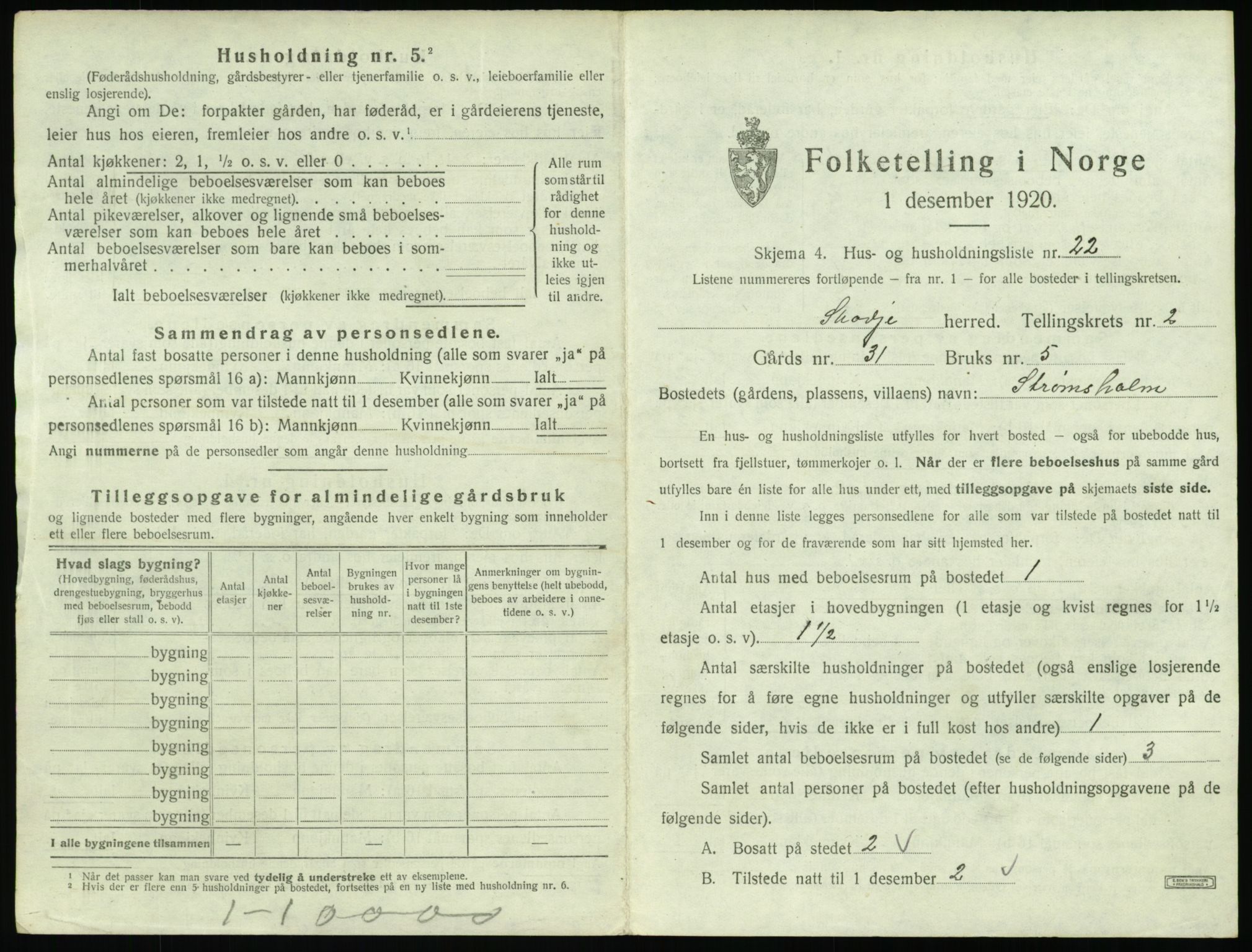 SAT, 1920 census for Skodje, 1920, p. 157