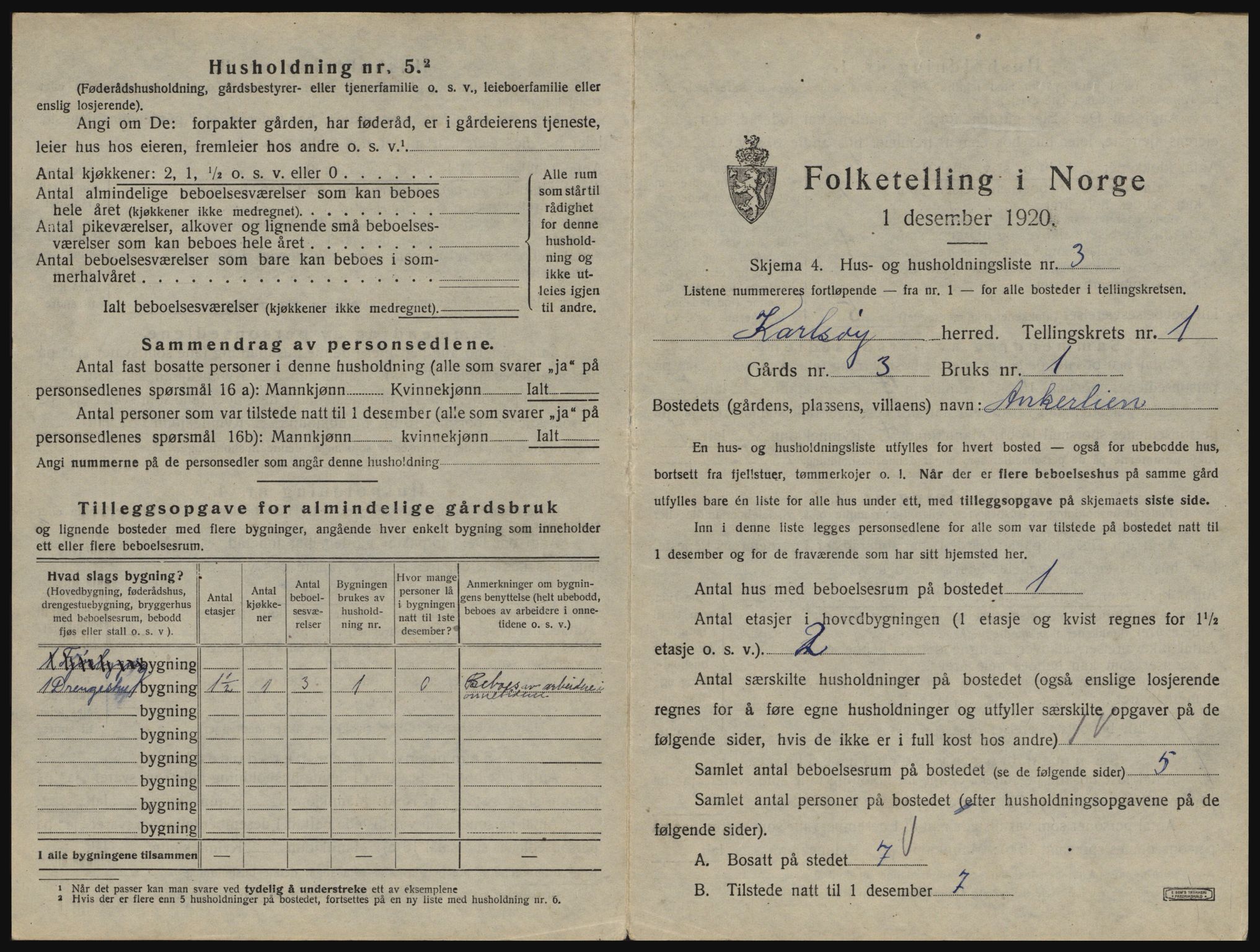 SATØ, 1920 census for Karlsøy, 1920, p. 56