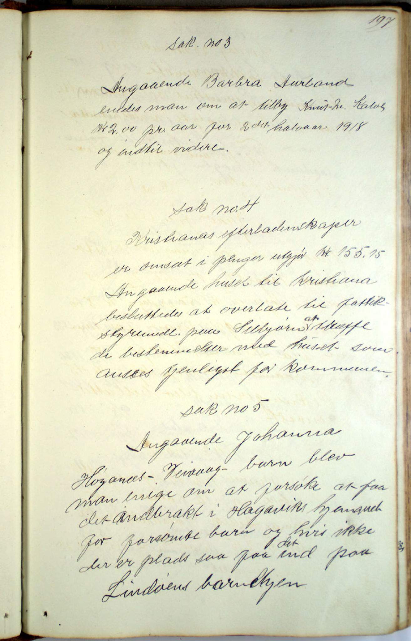 Austevoll kommune. Fattigstyret, IKAH/1244-311/A/Aa/L0001: Møtebok for Møgster fattigkommisjon og fattigstyre, 1846-1920, p. 197a