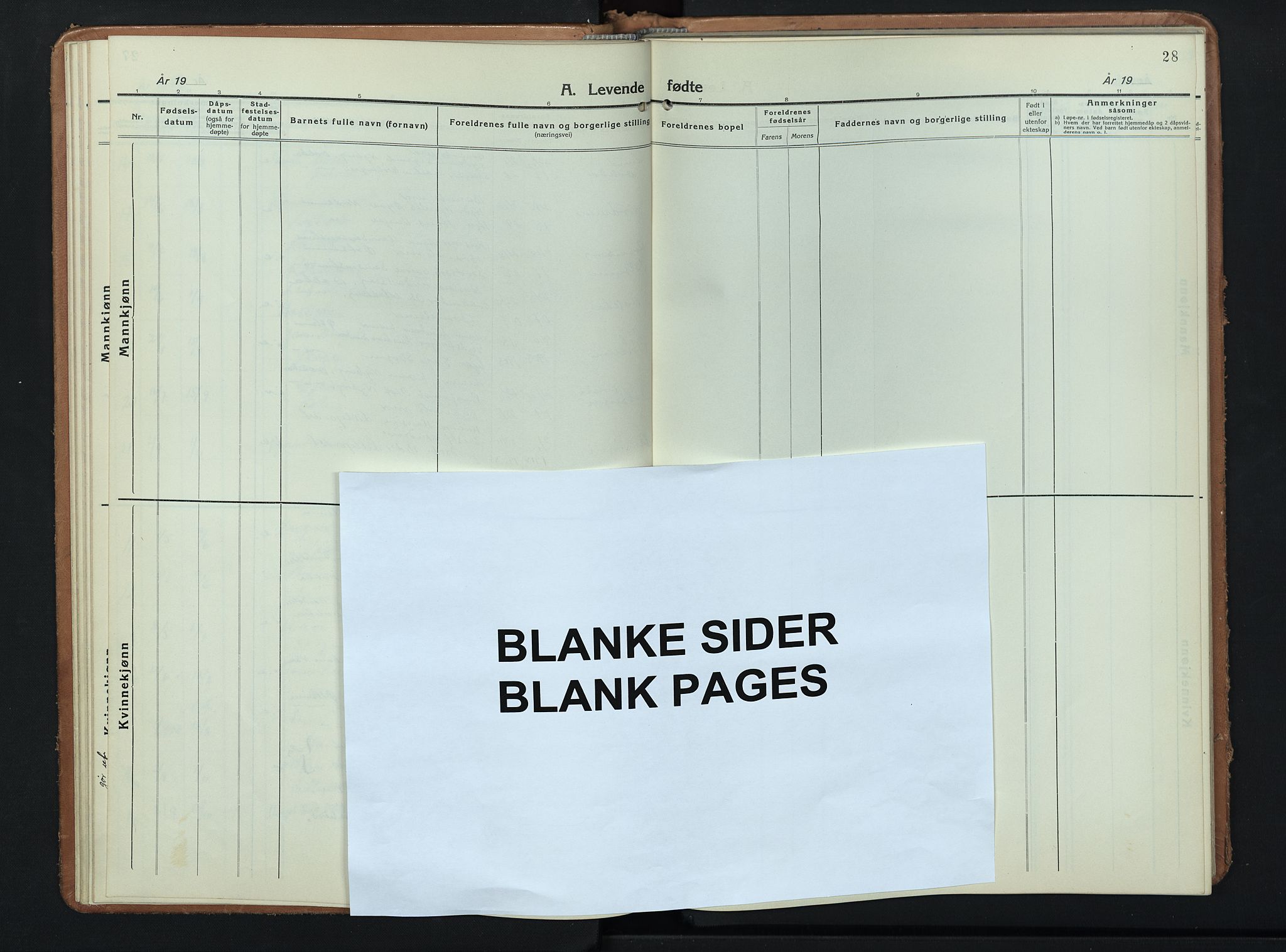 Nordre Land prestekontor, AV/SAH-PREST-124/H/Ha/Hab/L0003: Parish register (copy) no. 3, 1932-1946, p. 28