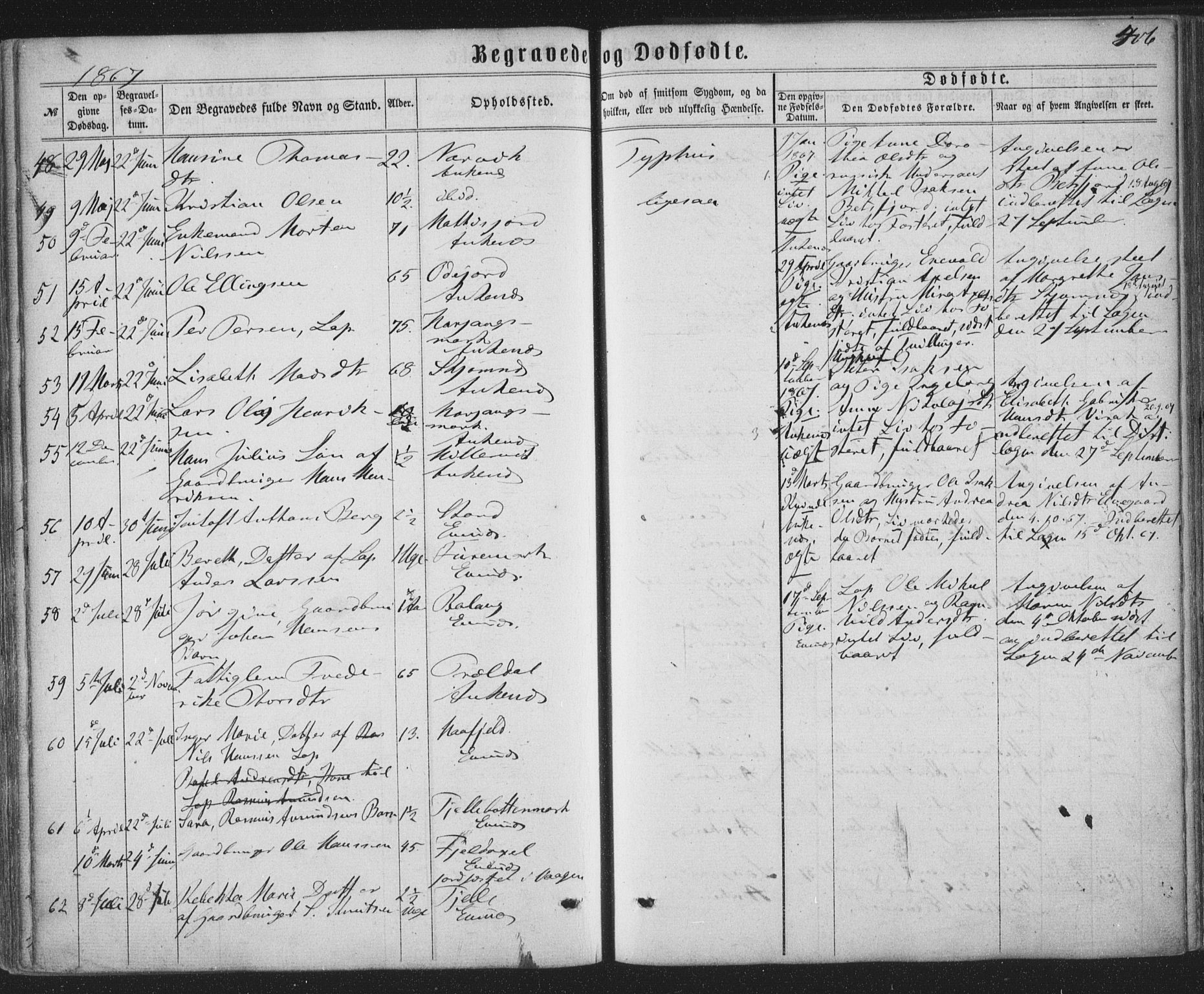 Ministerialprotokoller, klokkerbøker og fødselsregistre - Nordland, SAT/A-1459/863/L0896: Parish register (official) no. 863A08, 1861-1871, p. 406