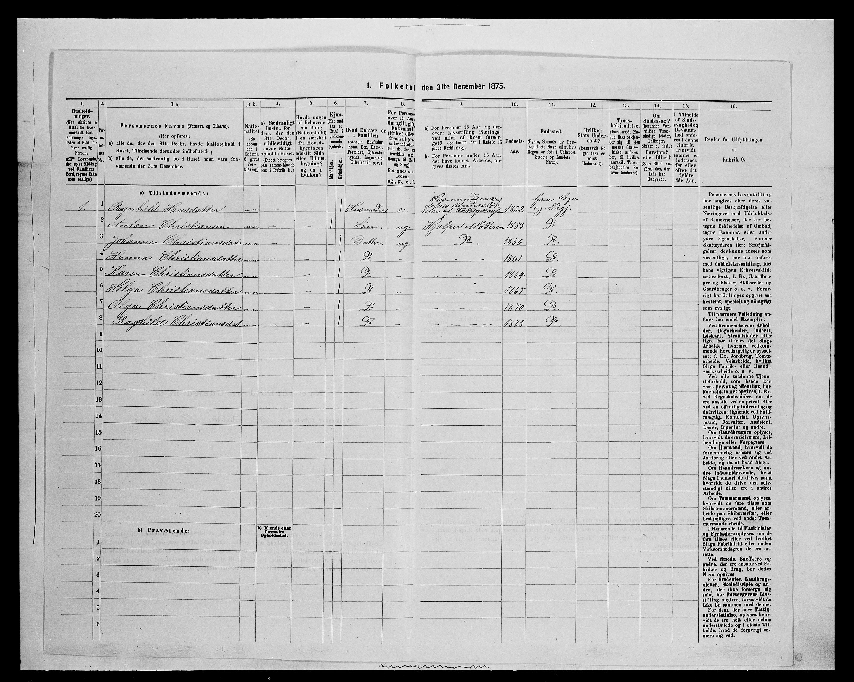 SAH, 1875 census for 0423P Grue, 1875, p. 937