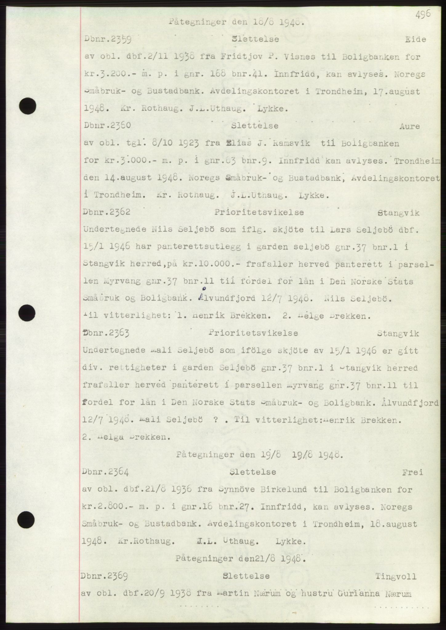 Nordmøre sorenskriveri, AV/SAT-A-4132/1/2/2Ca: Mortgage book no. C82b, 1946-1951, Diary no: : 2359/1948