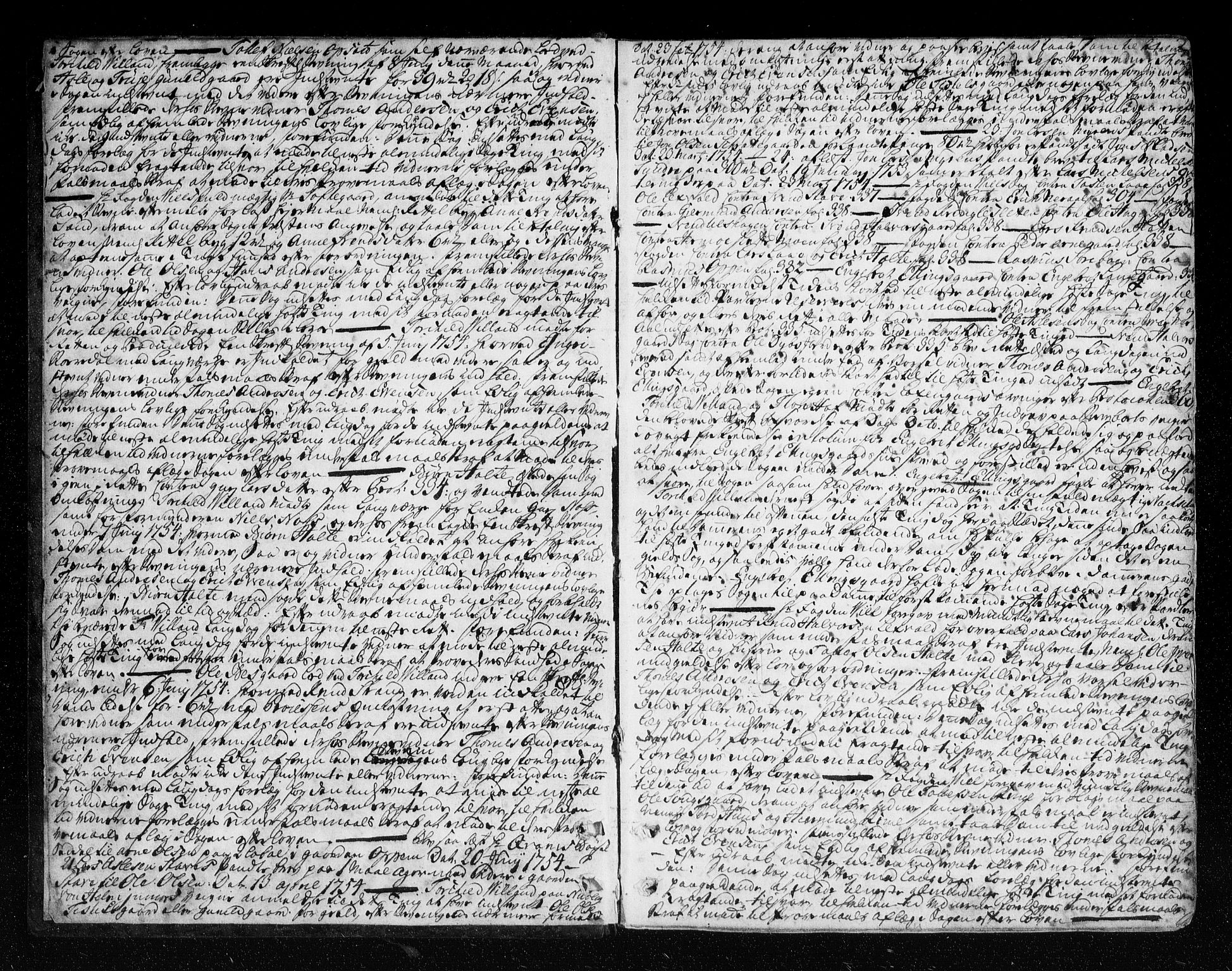 Ringerike og Hallingdal sorenskriveri, SAKO/A-81/F/Fa/Fad/L0004: Tingbok - Hallingdal, 1754-1756, p. 2