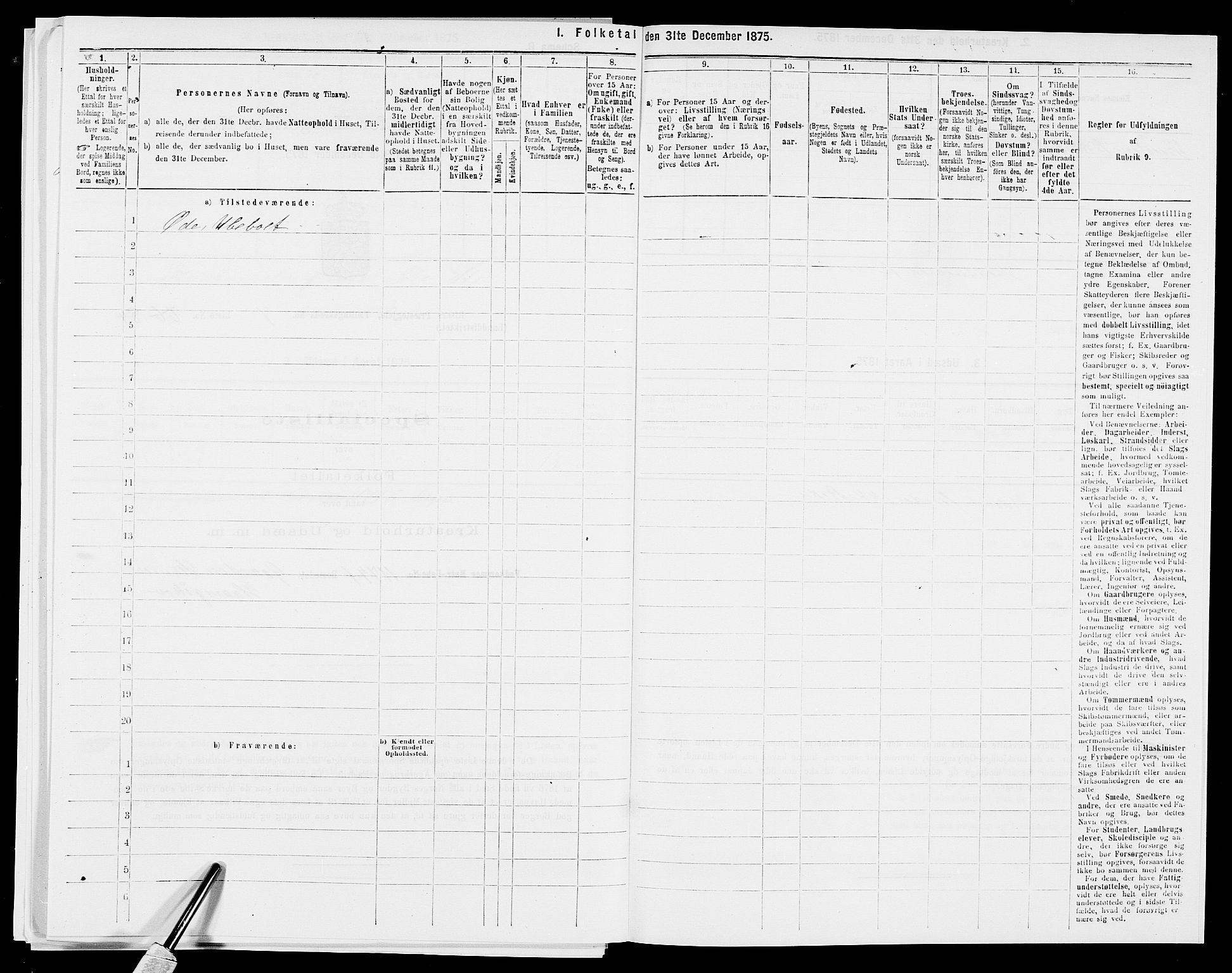 SAK, 1875 census for 0913L Risør/Søndeled, 1875, p. 1254