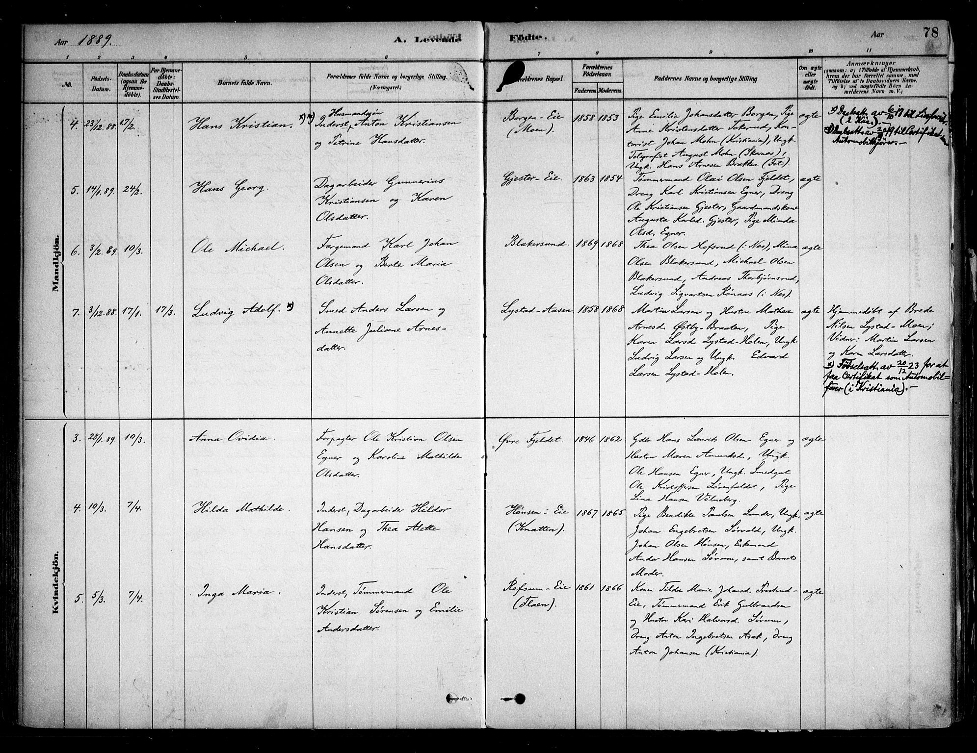 Sørum prestekontor Kirkebøker, AV/SAO-A-10303/F/Fa/L0007: Parish register (official) no. I 7, 1878-1914, p. 78