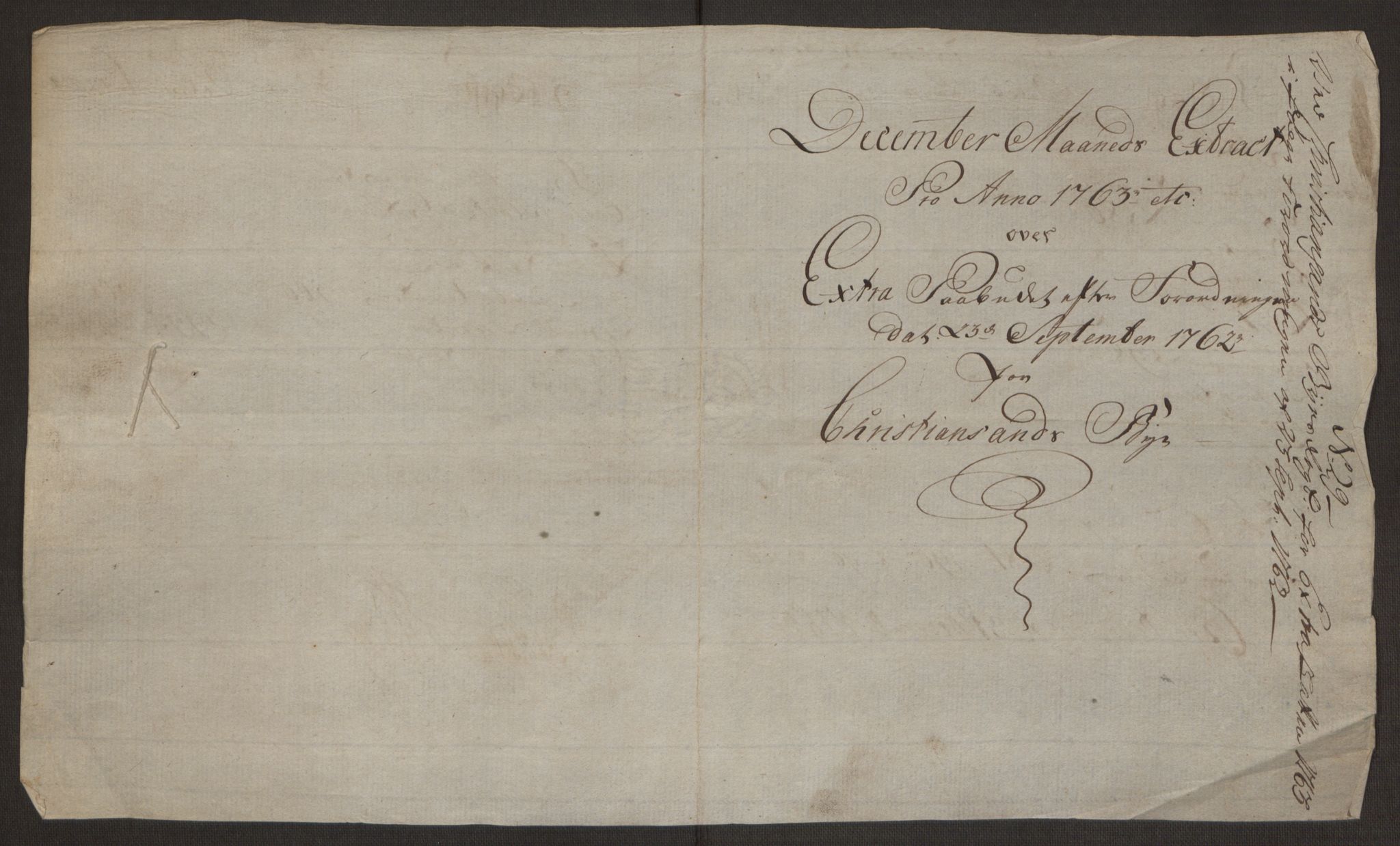 Rentekammeret inntil 1814, Reviderte regnskaper, Byregnskaper, RA/EA-4066/R/Rm/L0265/0001: [M6] Kontribusjonsregnskap / Ekstraskatt, 1762-1764, p. 179