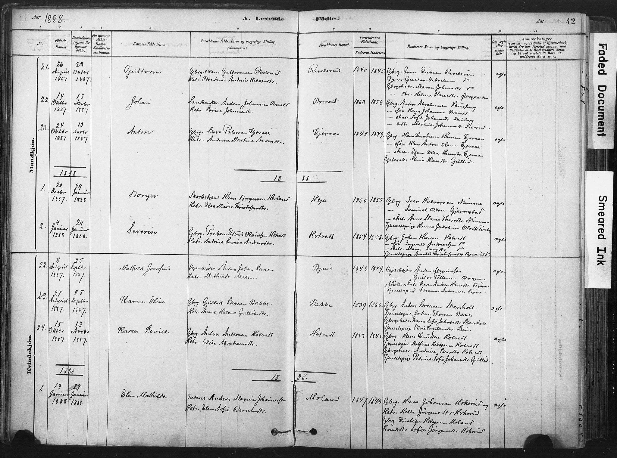 Andebu kirkebøker, SAKO/A-336/F/Fa/L0007: Parish register (official) no. 7, 1878-1899, p. 42