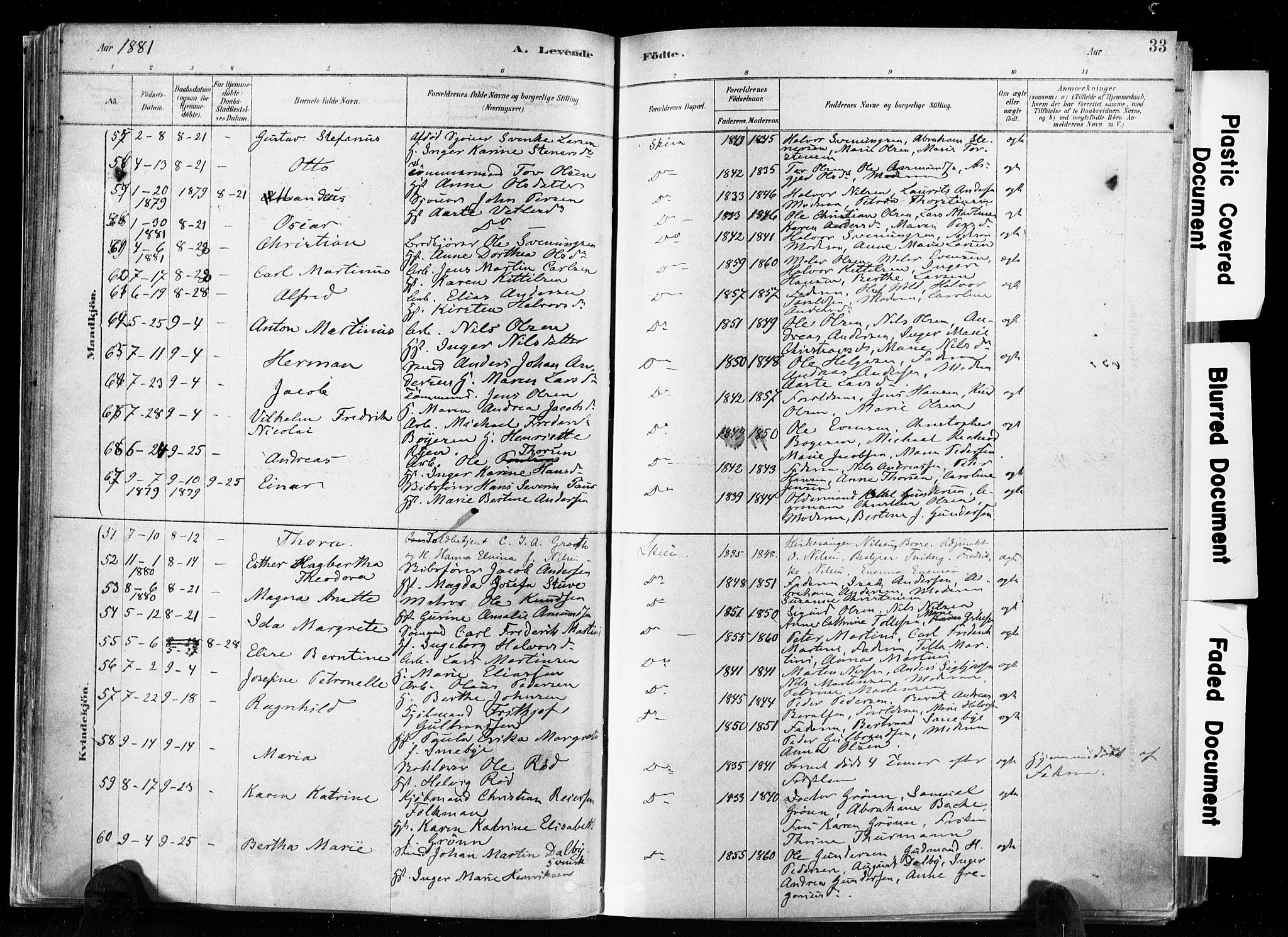 Skien kirkebøker, AV/SAKO-A-302/F/Fa/L0009: Parish register (official) no. 9, 1878-1890, p. 33