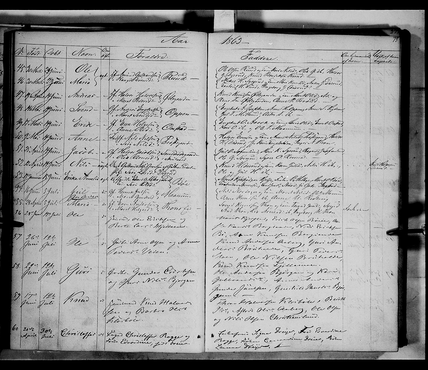 Nord-Aurdal prestekontor, AV/SAH-PREST-132/H/Ha/Haa/L0004: Parish register (official) no. 4, 1842-1863, p. 75