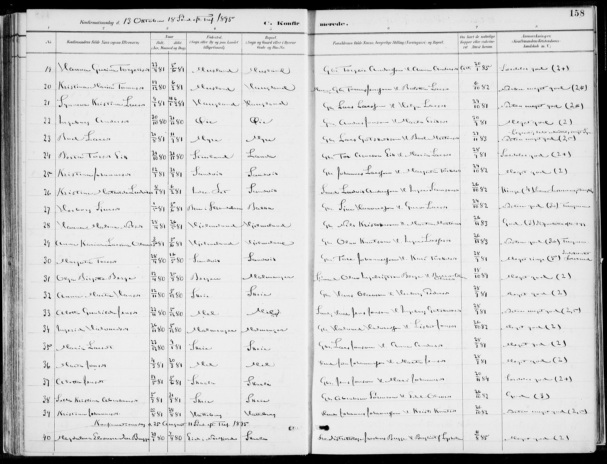 Kvinnherad sokneprestembete, SAB/A-76401/H/Haa: Parish register (official) no. B  1, 1887-1921, p. 158