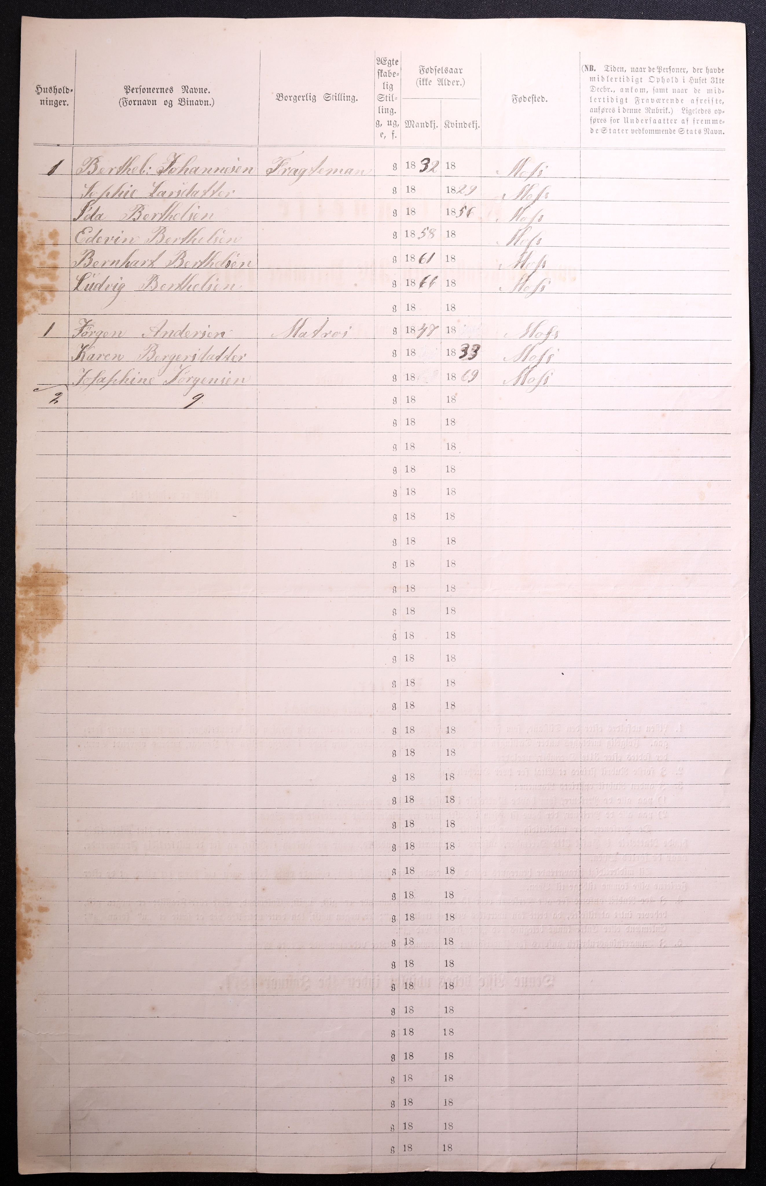 RA, 1870 census for 0104 Moss, 1870, p. 588